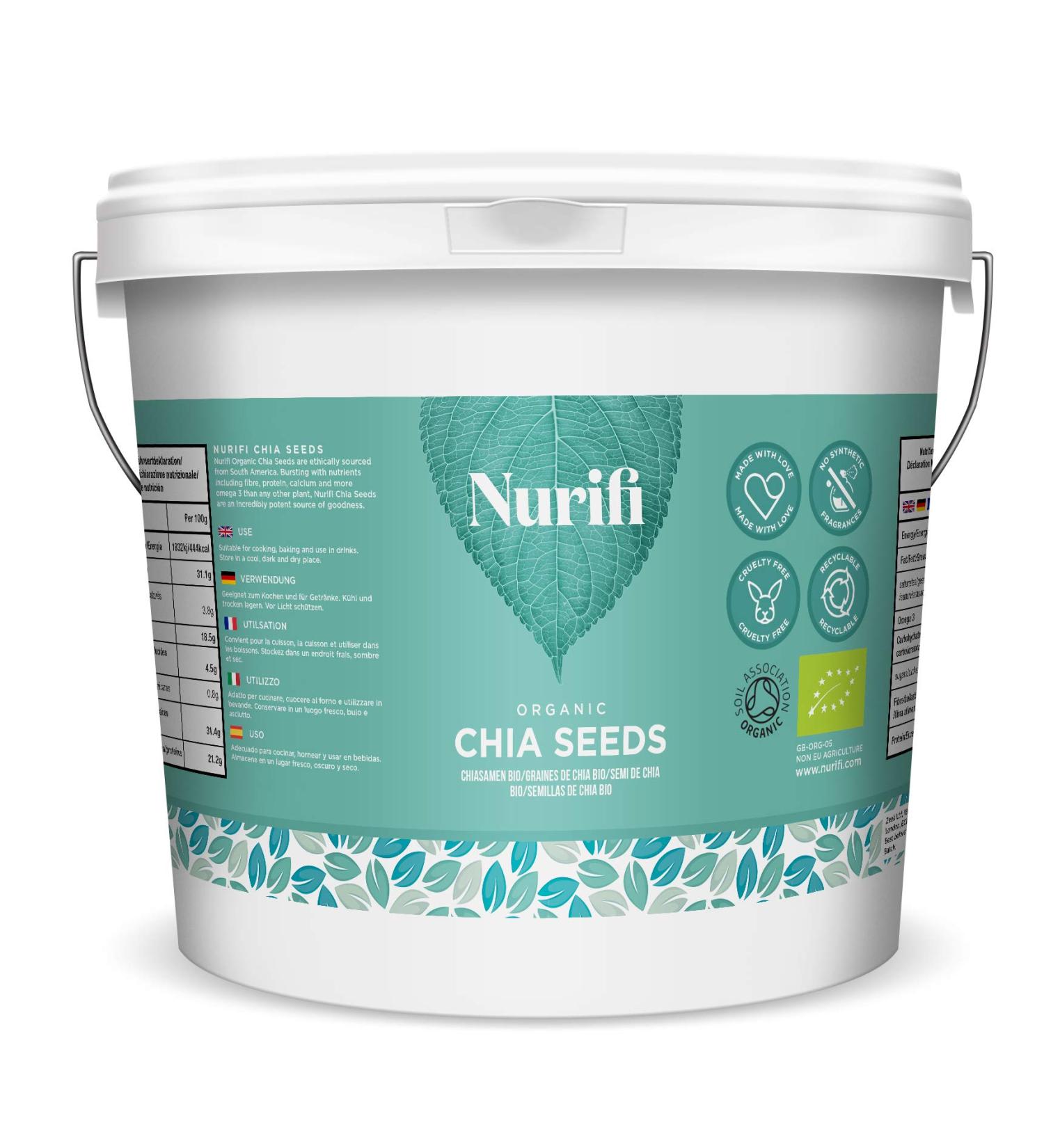 1KG Organic Chia Seeds - by Nurifi - Certified Organic Grade