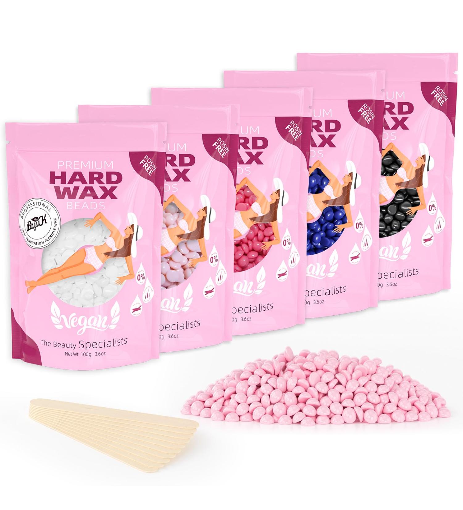 Wax Beads BOYUJK Professional 500g Hard Wax Beads for Full Body Facial and Legs Painless Gentle Hair Removal Wax Beads for Women and Men (5 packs of 100g Multi-colour) - Buy Online on GoSupps.com