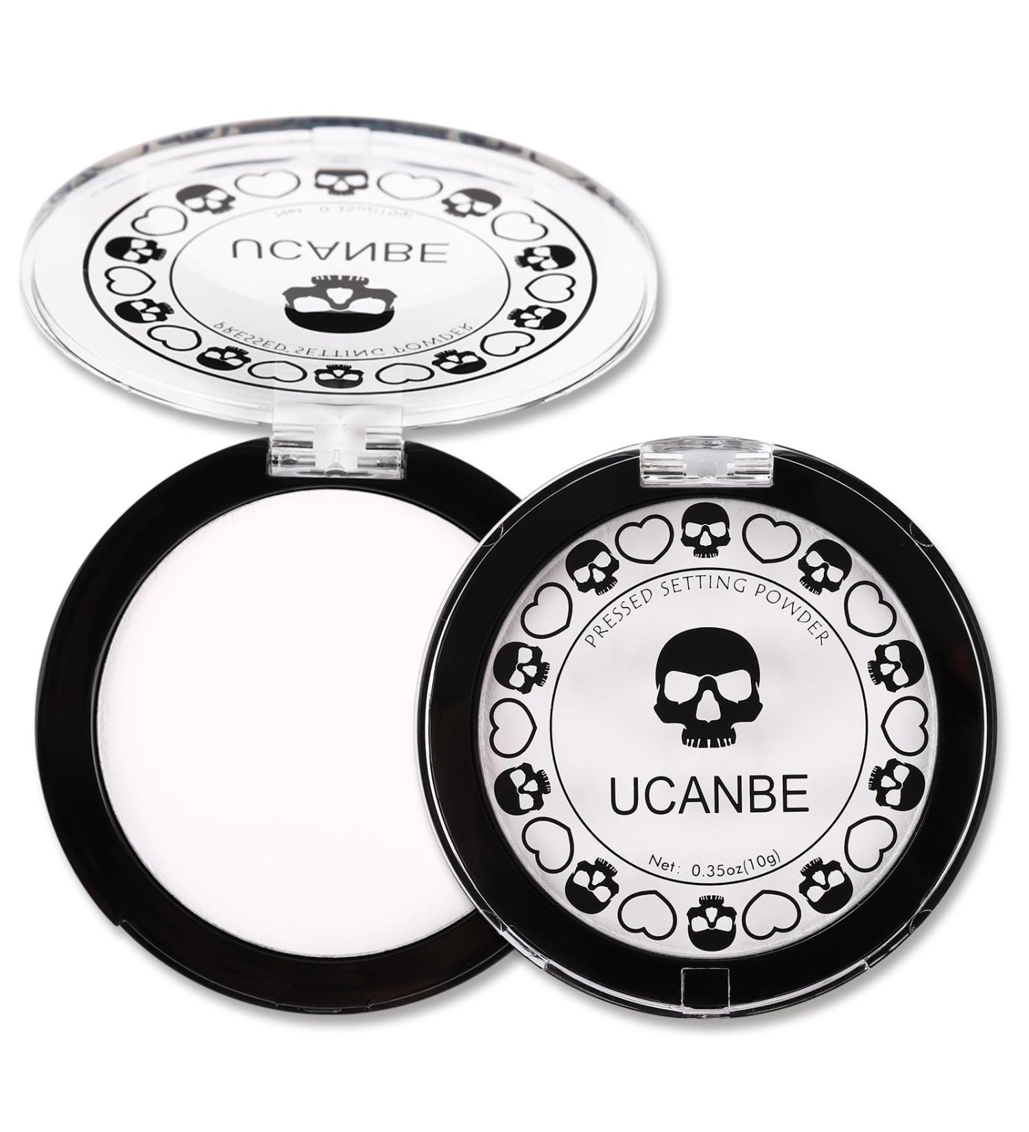 UCANBE White Pressed Setting Powder - Translucent Matte Finishing for Halloween & Special Effects Makeup | Long-Lasting Coverage Portable Compact - Buy Online on GoSupps.com