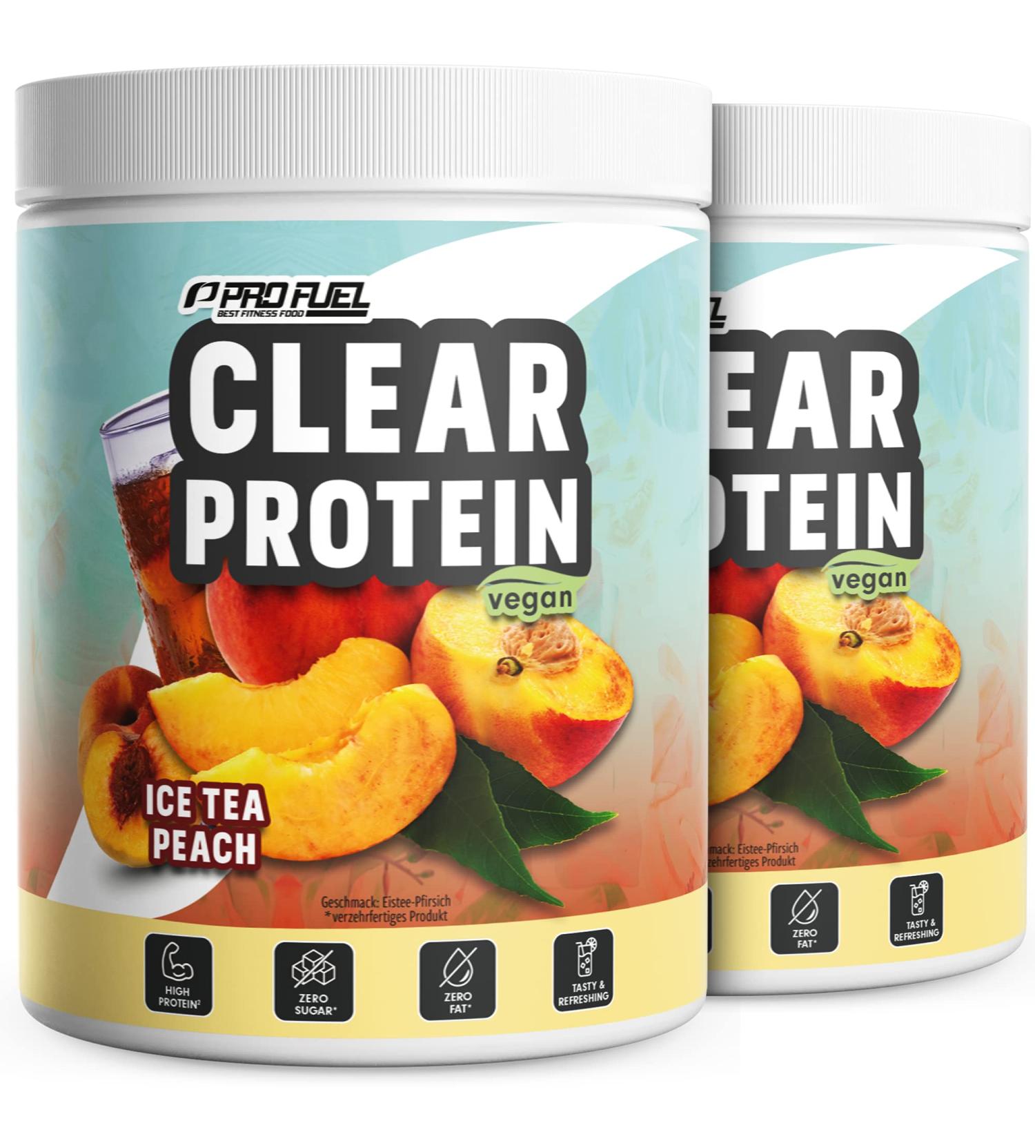 Clear Vegan Protein 720g - Refreshing Ice Tea Peach | High-Quality Pea Protein Hydrolysate | 56% Protein | Delicious Vegan Whey Alternative - Buy Online on GoSupps.com