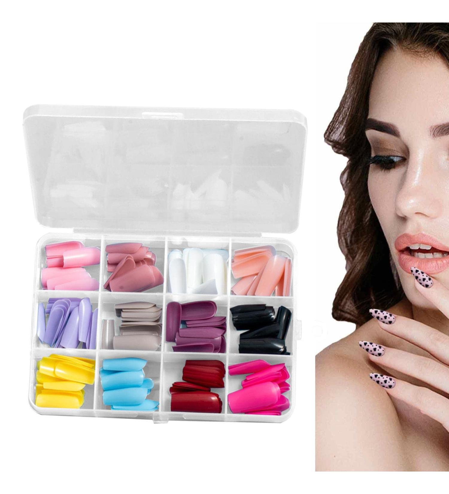 Fake Nails | Multi Colors and Styles Long Short Fake Nails Full - Easy to Use and Portable Ballerina Coffin Press on Nails for Rossev - Buy Online on GoSupps.com