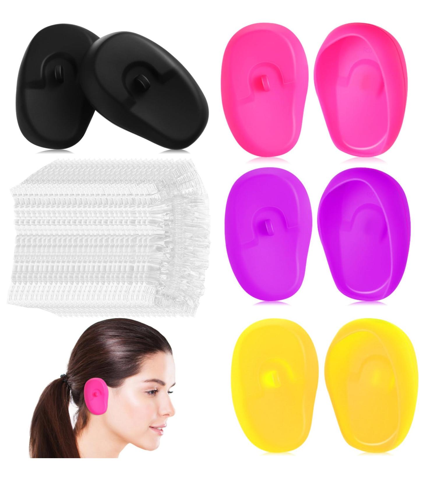 4 Pairs earmuffs Hair dye earmuff hair ear guard Ear covers for shower ear shower caps ear cover protector disposable hair dye ear shield plastic woman Accessories take a bath - Buy Online on GoSupps.com
