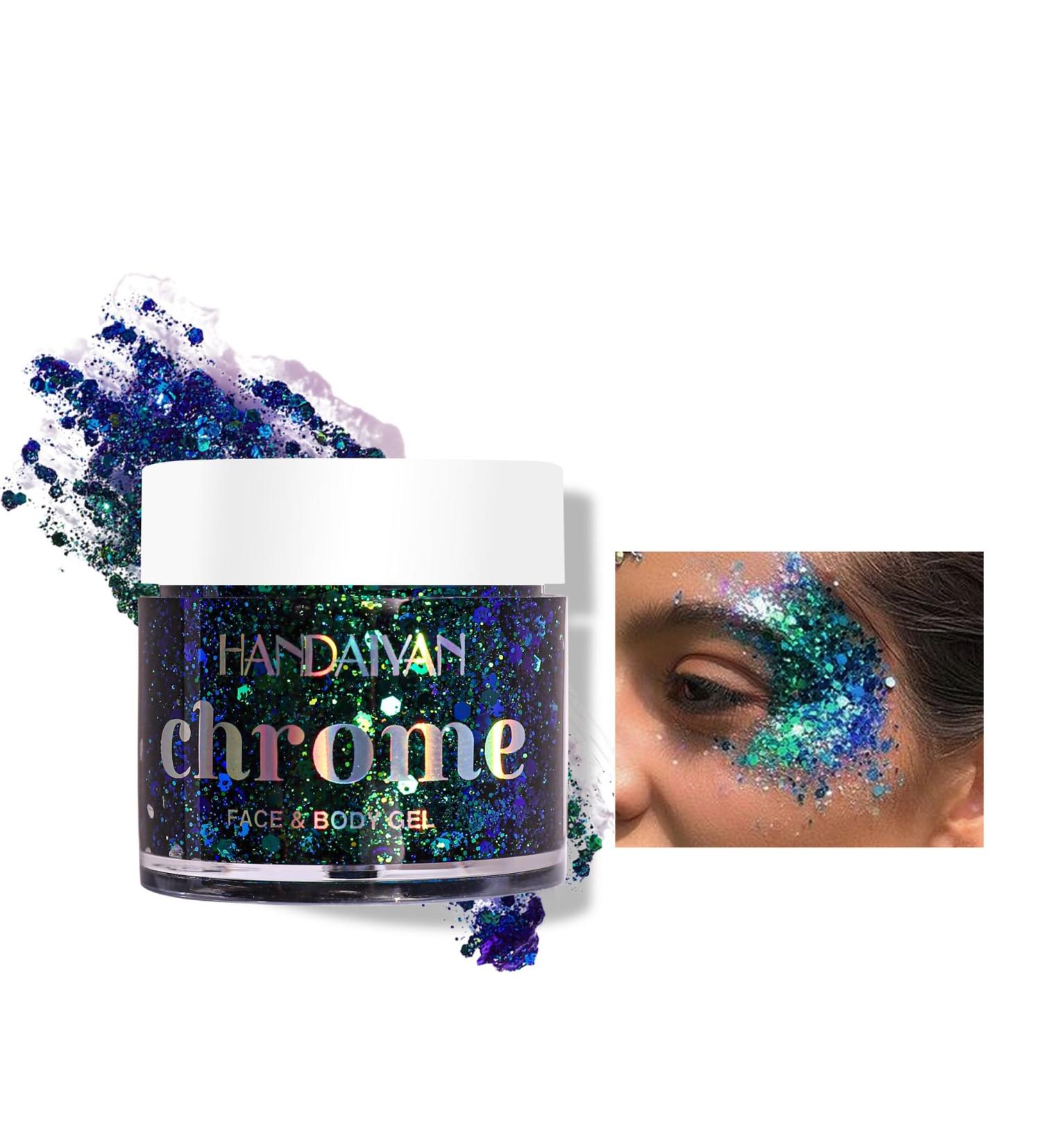 Mermaid Sequins Holographic Glitter Gel for Face, Hair, and Nails (#06) - Shimmering Body Glitter and Eyeshadow - Buy Online on GoSupps.com