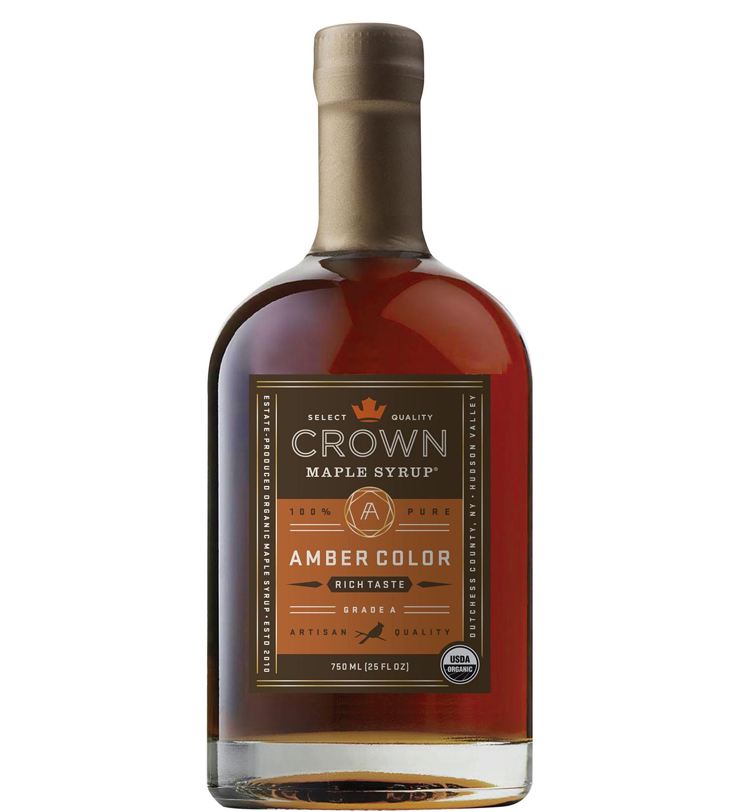 Crown Maple Amber Color Rich Taste organic maple syrup 750ML (25 FL OZ)