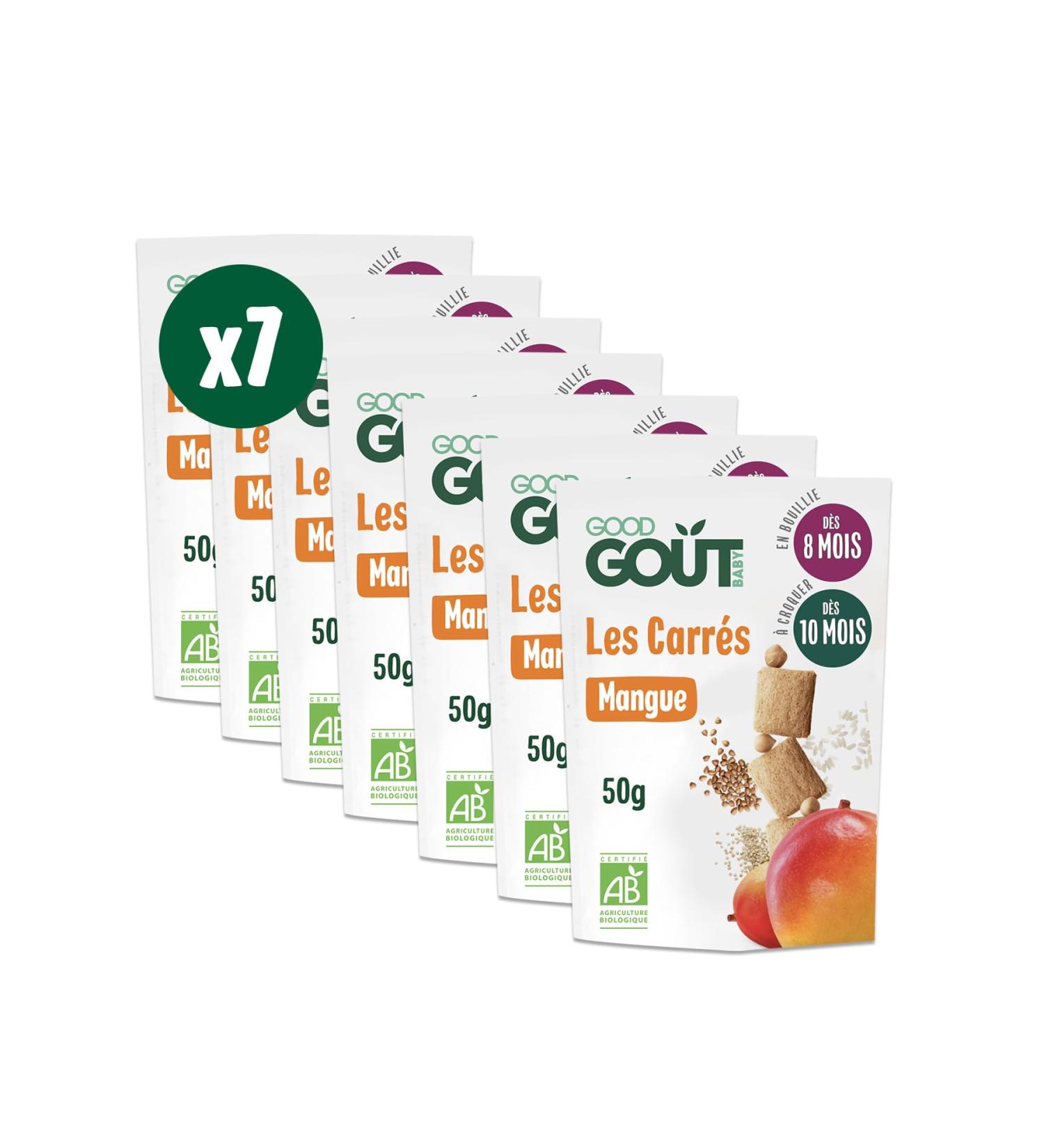 GOOD GO T - Les Carr s Mango - Baby Biscuits - From 8 Months - Gluten Free - No Added Sugars* - Resealable Bags - 7x50g - Buy Online on GoSupps.com