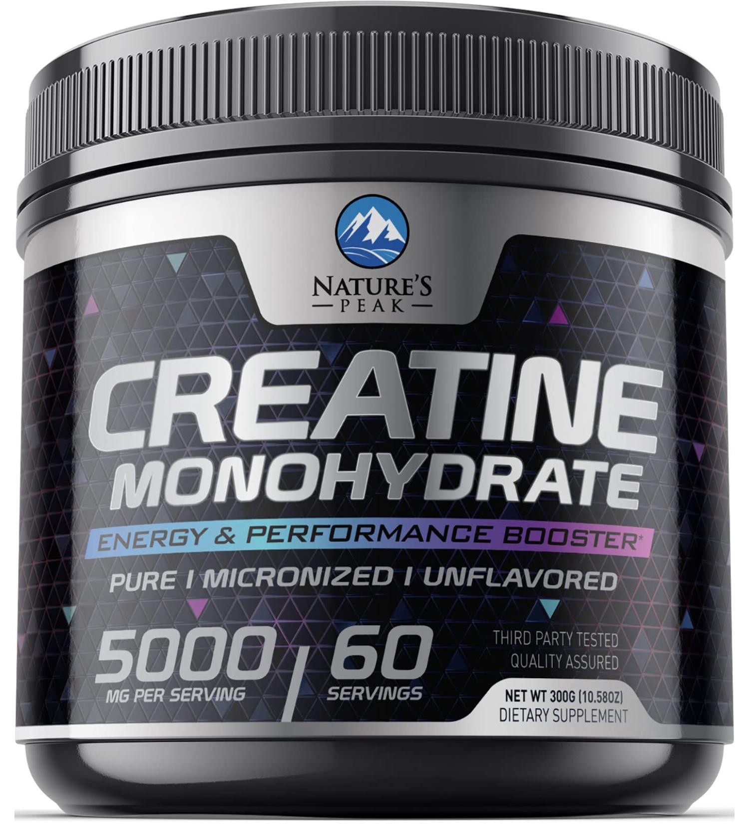 Pure Creatine Powder 5000mg - Unflavored Micronized Creatine Monohydrate | Keto & Vegan | Supports Muscle Growth & Strength | 60 Servings - Buy Online on GoSupps.com