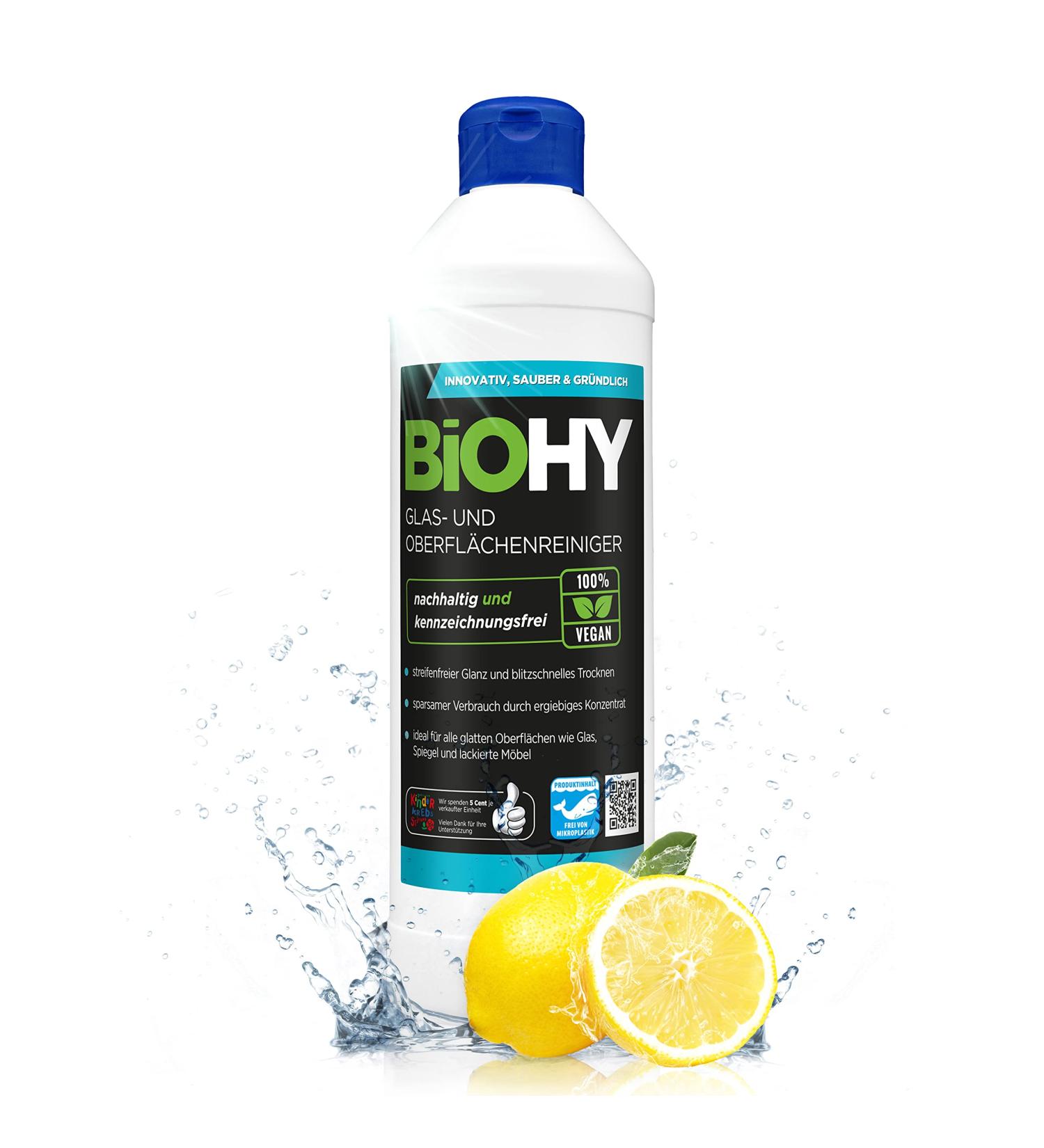 BiOHY Glass and Surface Cleaner (500 ml Bottle) | Alcohol Cleaner Concentrate | Universal Cleaner | Intensive & Sustainable Automatic Cleaner (Oberfl chenreiniger) - Buy Online on GoSupps.com
