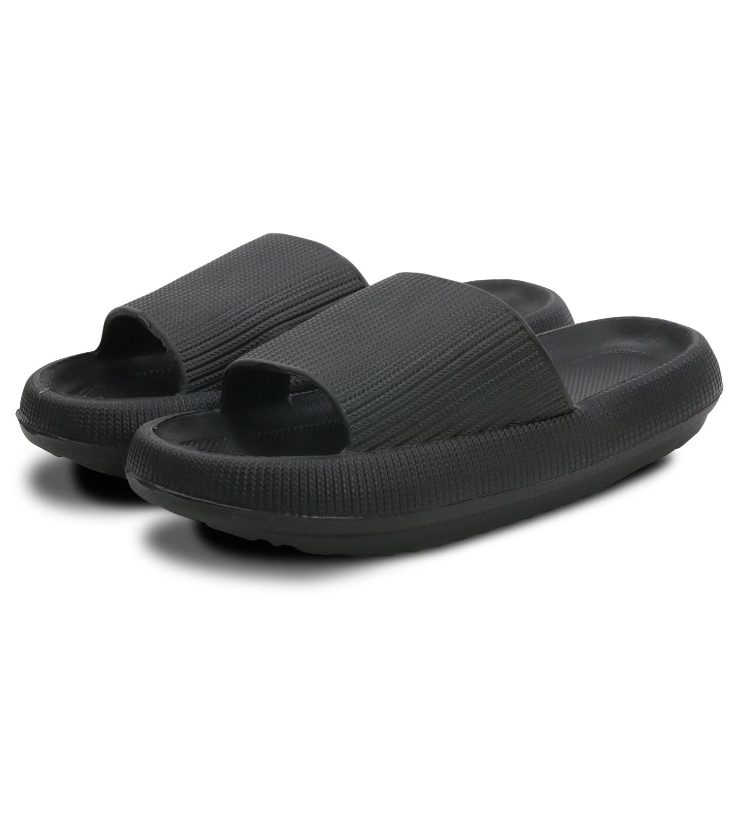 Unisex Pillow Slides | Ergonomic Design for Comfort | Indoor & Outdoor Sandals | Shower & Spa Ready | Foot Pain Relief | Non-Slip | Black 7.5-8.5 Women/6-7 Men - Buy Online on GoSupps.com