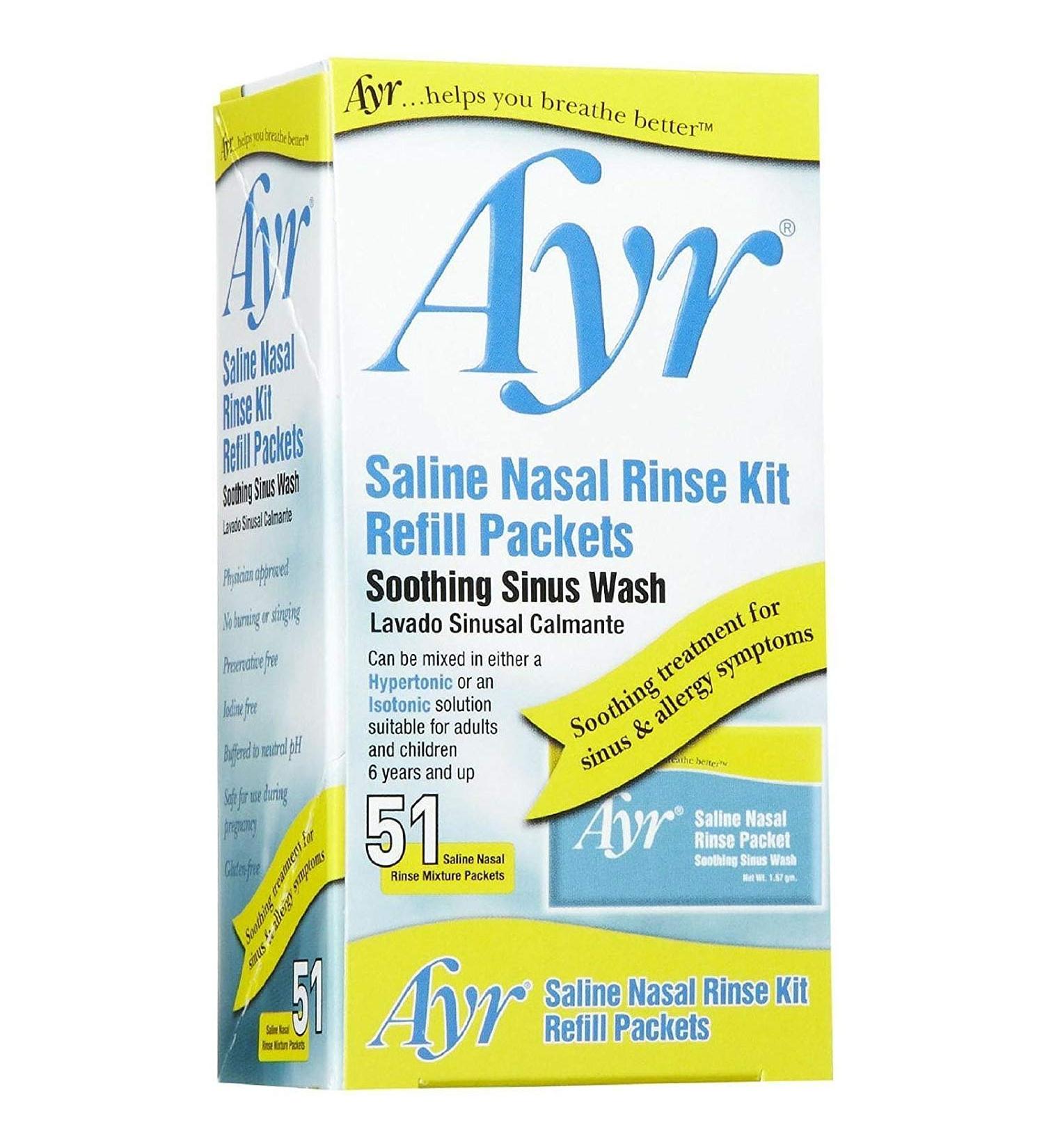 Ayr Saline Nasal Rinse Kit Refill - 51 pkt (BFAscher)
