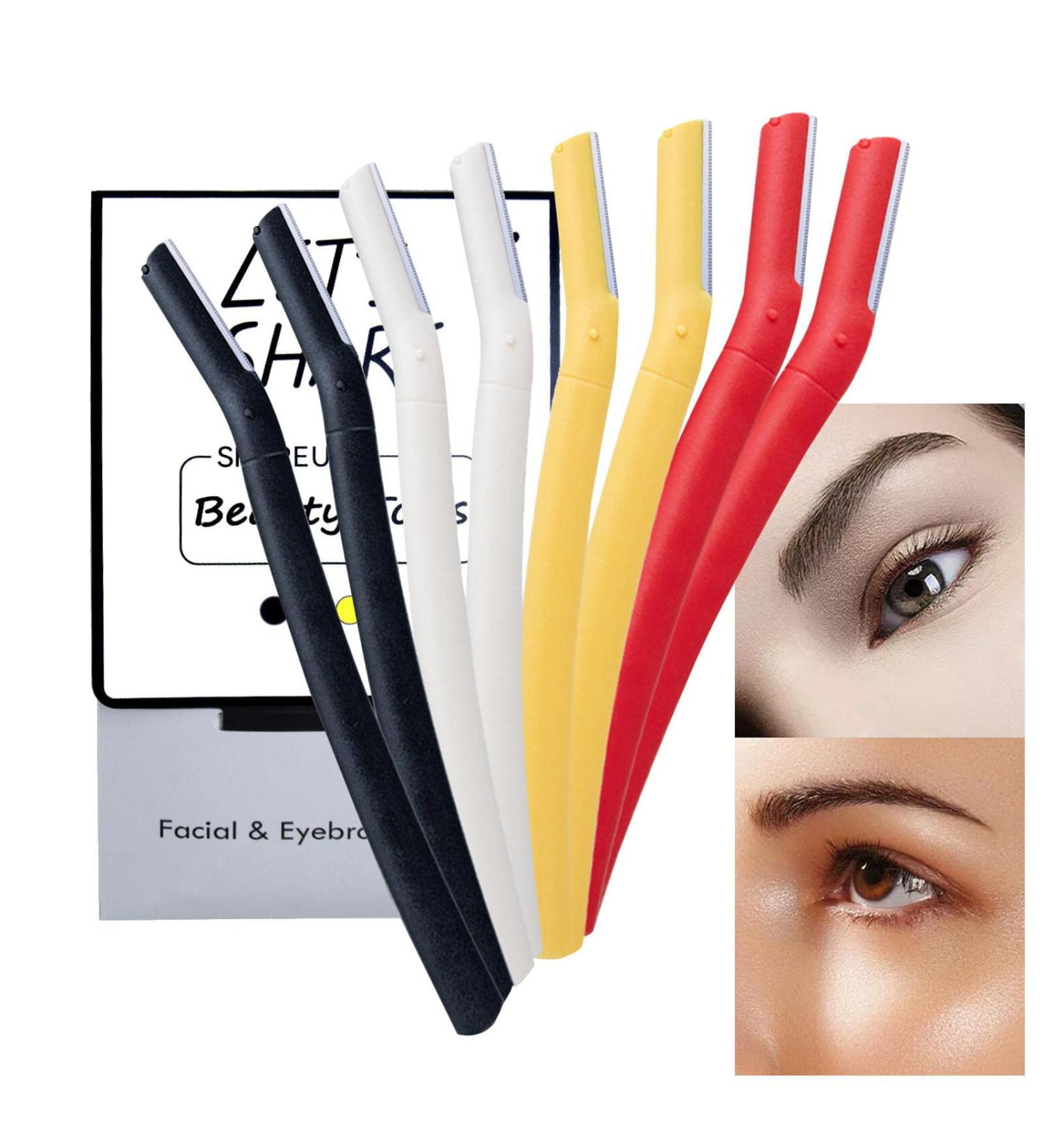 Pisamhid Eyebrow Razor Set - 8 Ergonomic Facial Razors with Protective Covers for Eyebrows Shaving & Dermaplaning - Buy Online on GoSupps.com