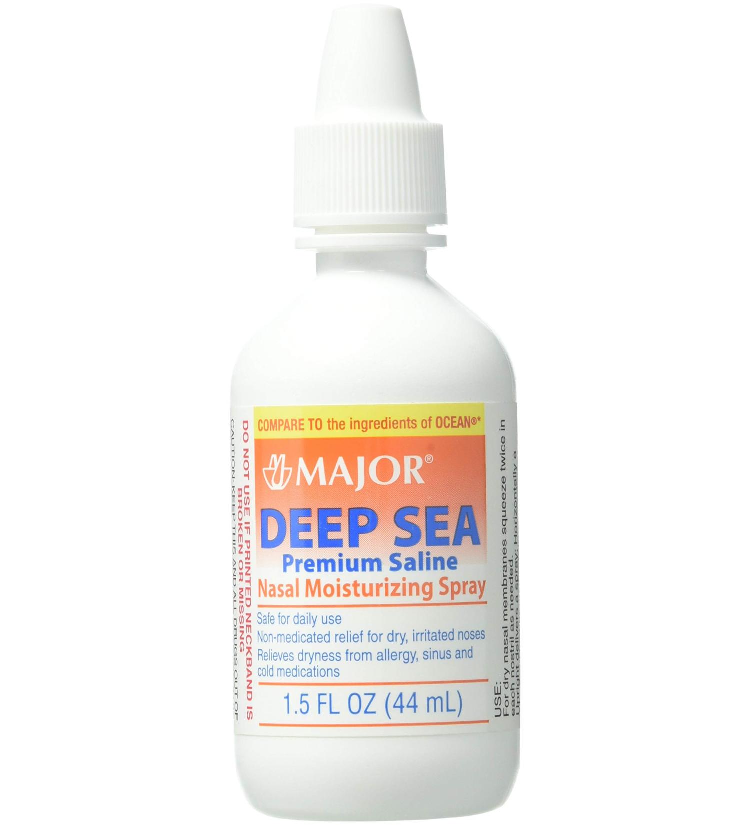 Deep Sea Saline Nasal Spray 1.5 oz - Pack of 4 Bottles - Moisturizing Spray by Major Pharmaceuticals - Buy Online on GoSupps.com