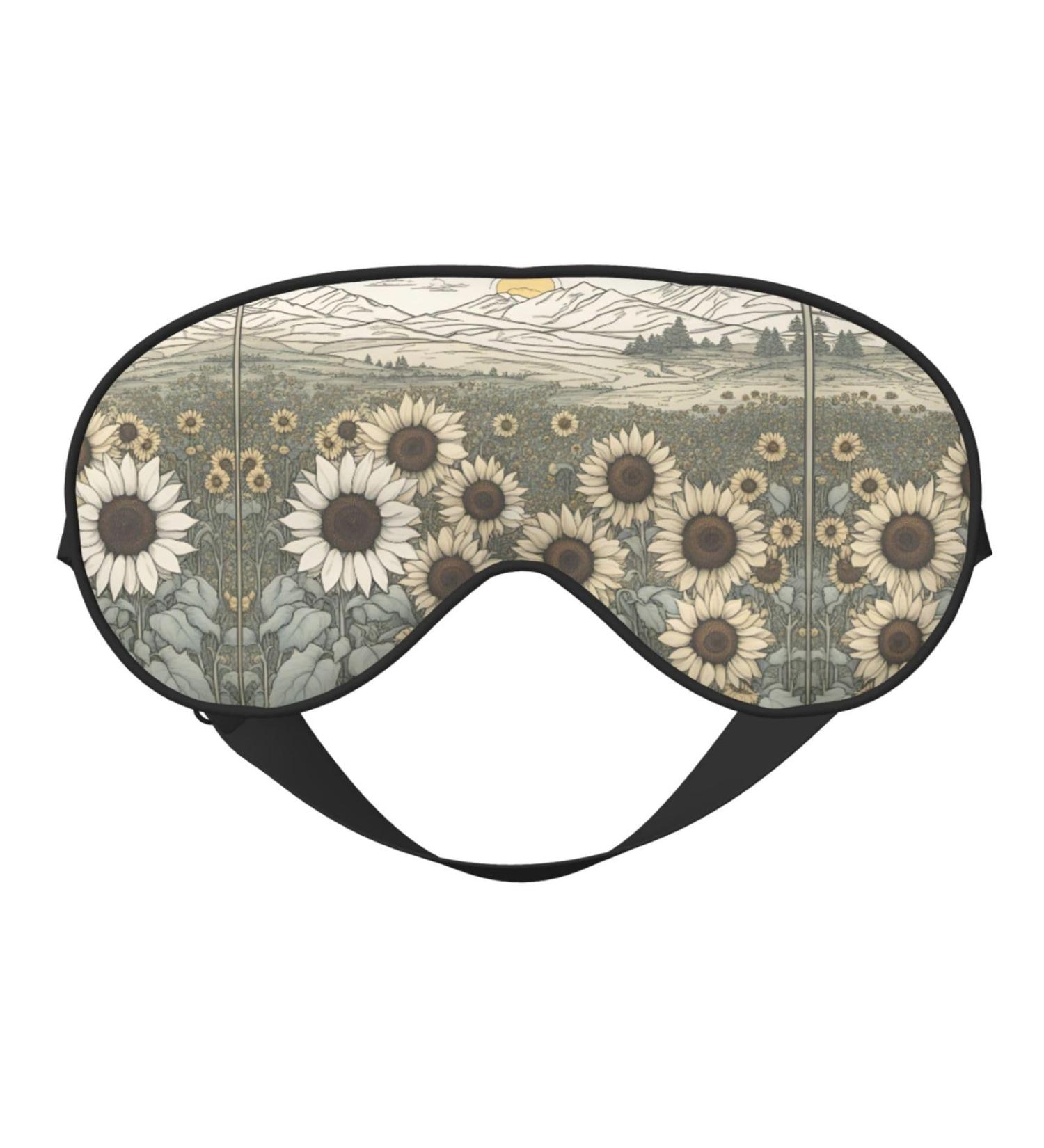 SSIMOO Sunflowers Chamomile Eye Mask - Ultra-Soft Light-Blocking for Comfortable Sleep | International Shipping - Buy Online on GoSupps.com