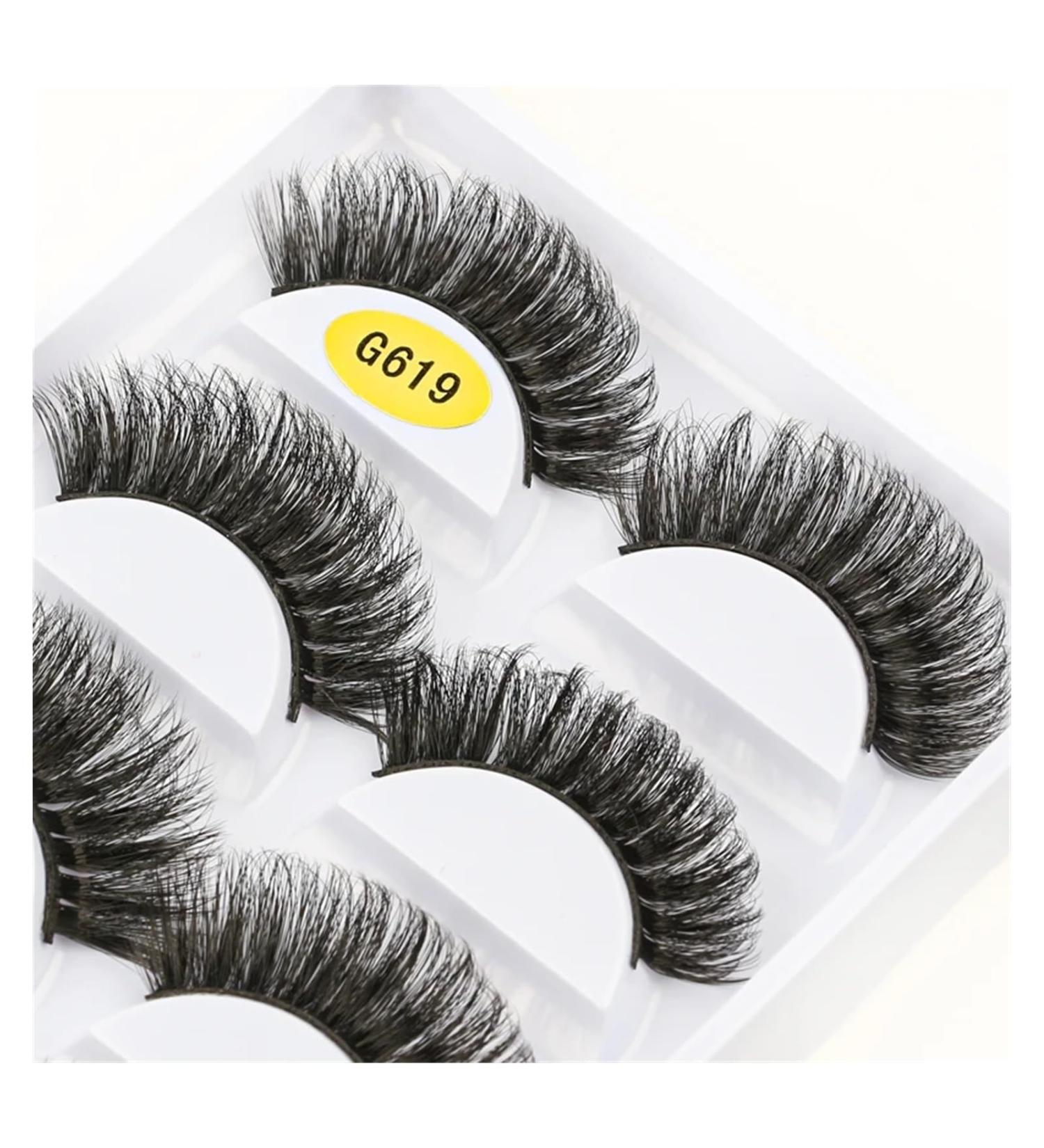 UAMOU 2/20/100 Boxes Mink Lashes Eyelashes 5 pairs Natural Curly Fake Eyelashes Thick Maquiagem Lash Extension Makeup Tools Cheerfully (Color : 5 pairs G619 Size : 2 boxes) - Buy Online on GoSupps.com