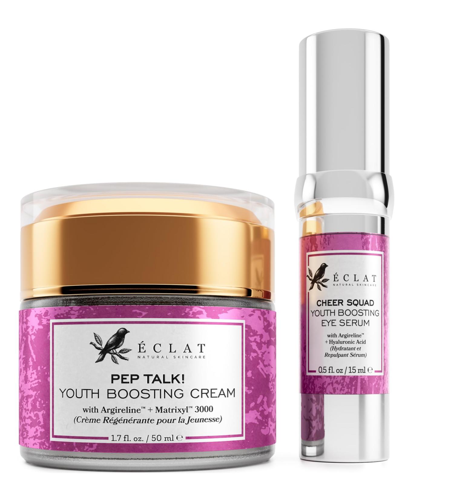 Eclat Anti-Aging Duo - Collagen Youth Boosting Face Cream 17 fl oz and Under Eye Serum 0.5 fl oz for Anti Aging and Moisturize Skin - Buy Online on GoSupps.com