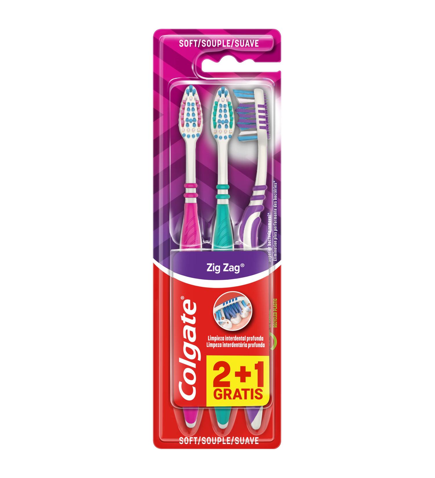 Colgate Zig Zag Soft Toothbrush Set - 3 Pieces | Best International Shipping - Buy Online on GoSupps.com