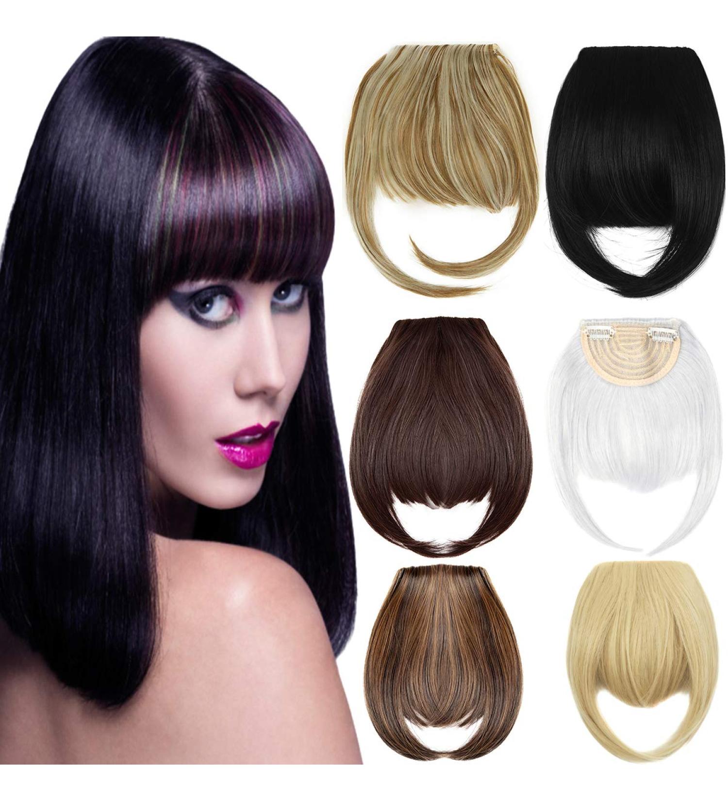 Dodoing T0403Z28-CN-JJ Hair Extension - 1 Piece Neat Bangs in Dark Brown Mix Light Auburn - International Shipping Available - Buy Online on GoSupps.com