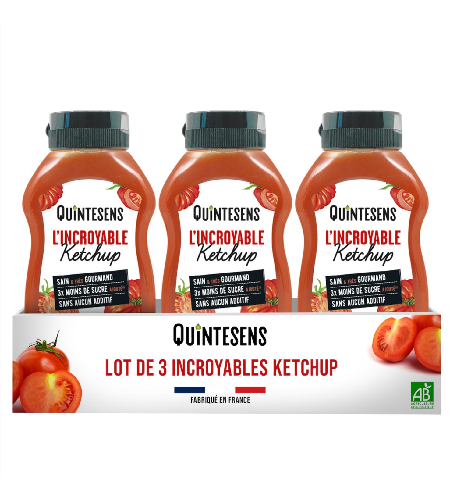 QUINTESENS - Set of 3 Incredible Ketchups - Gourmet & Healthy Flavor - Made in France and Organic - Buy Online on GoSupps.com