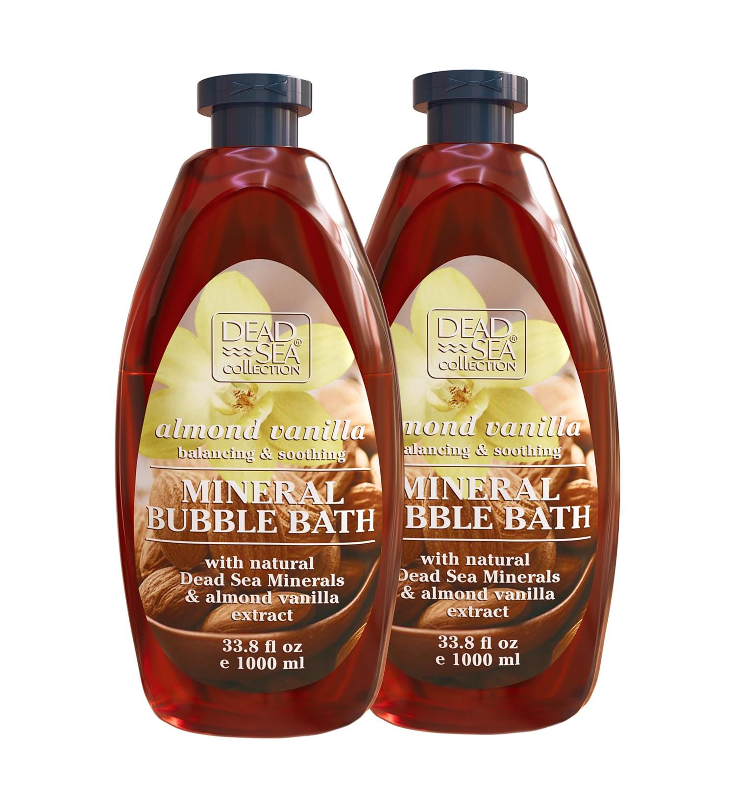Dead Sea Collection Bubble Bath for Women and Men - with Almond Vanilla Oil and Pure Minerals - Nourishing and Moisturizing Skin - Pack of 2 (2000 ml) - Buy Online on GoSupps.com