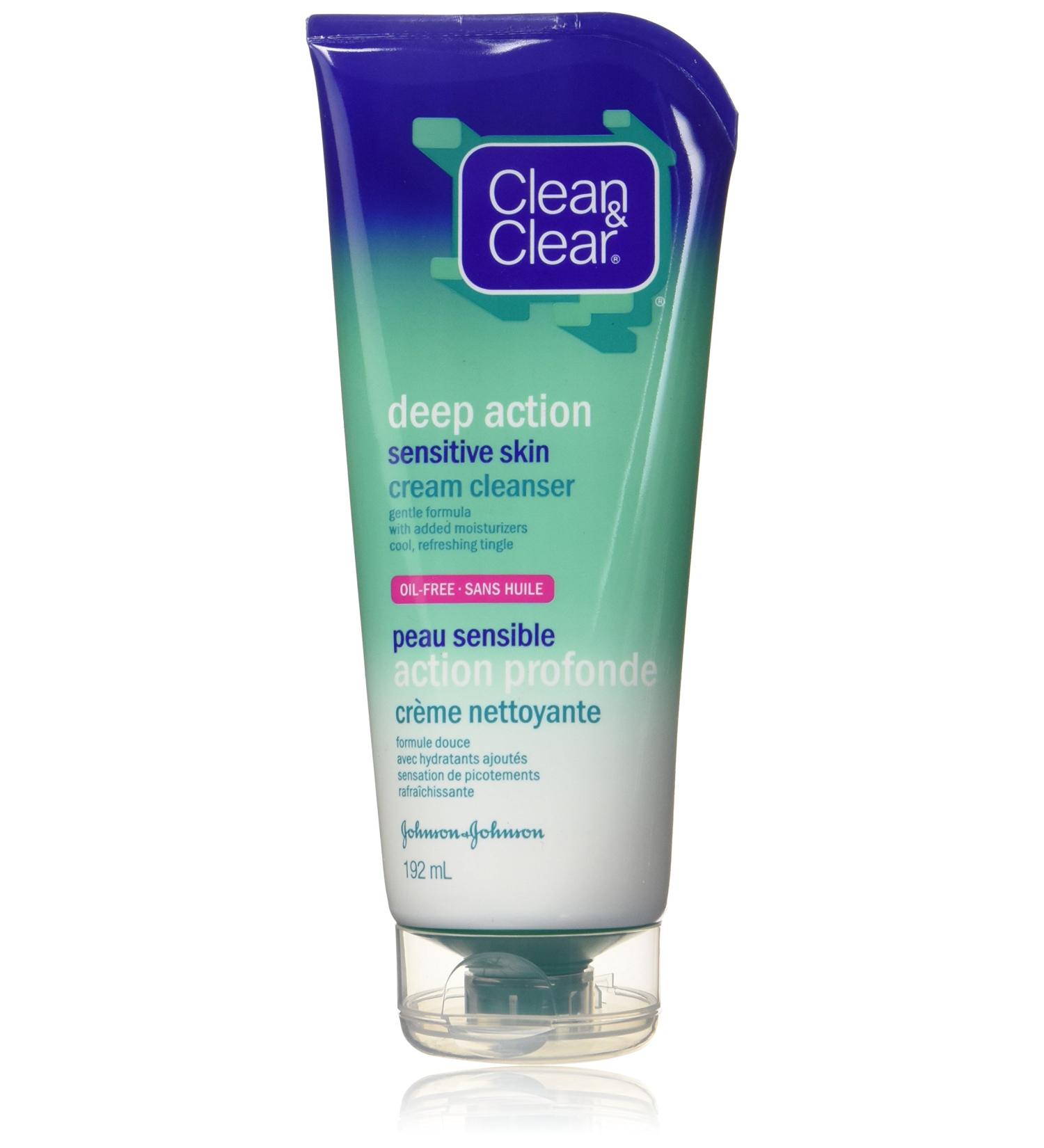 Clean & Clear Deep Action Cream Cleanser for Sensitive Skin 192ml Cream Cleanser (Sensitive Skin) - Buy Online on GoSupps.com
