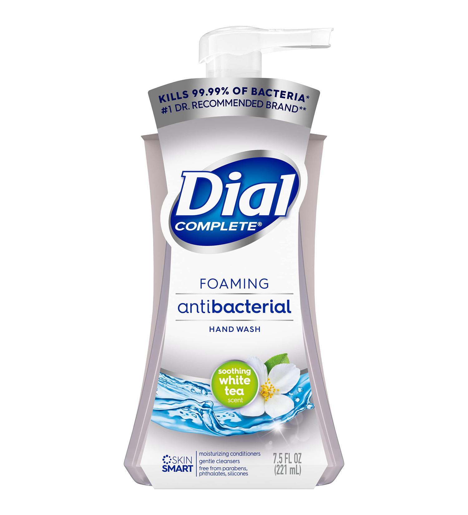 Dial Complete Foaming Antibacterial Hand Wash - Soothing White Tea - 7.5oz (1 Pack) - Buy Online on GoSupps.com