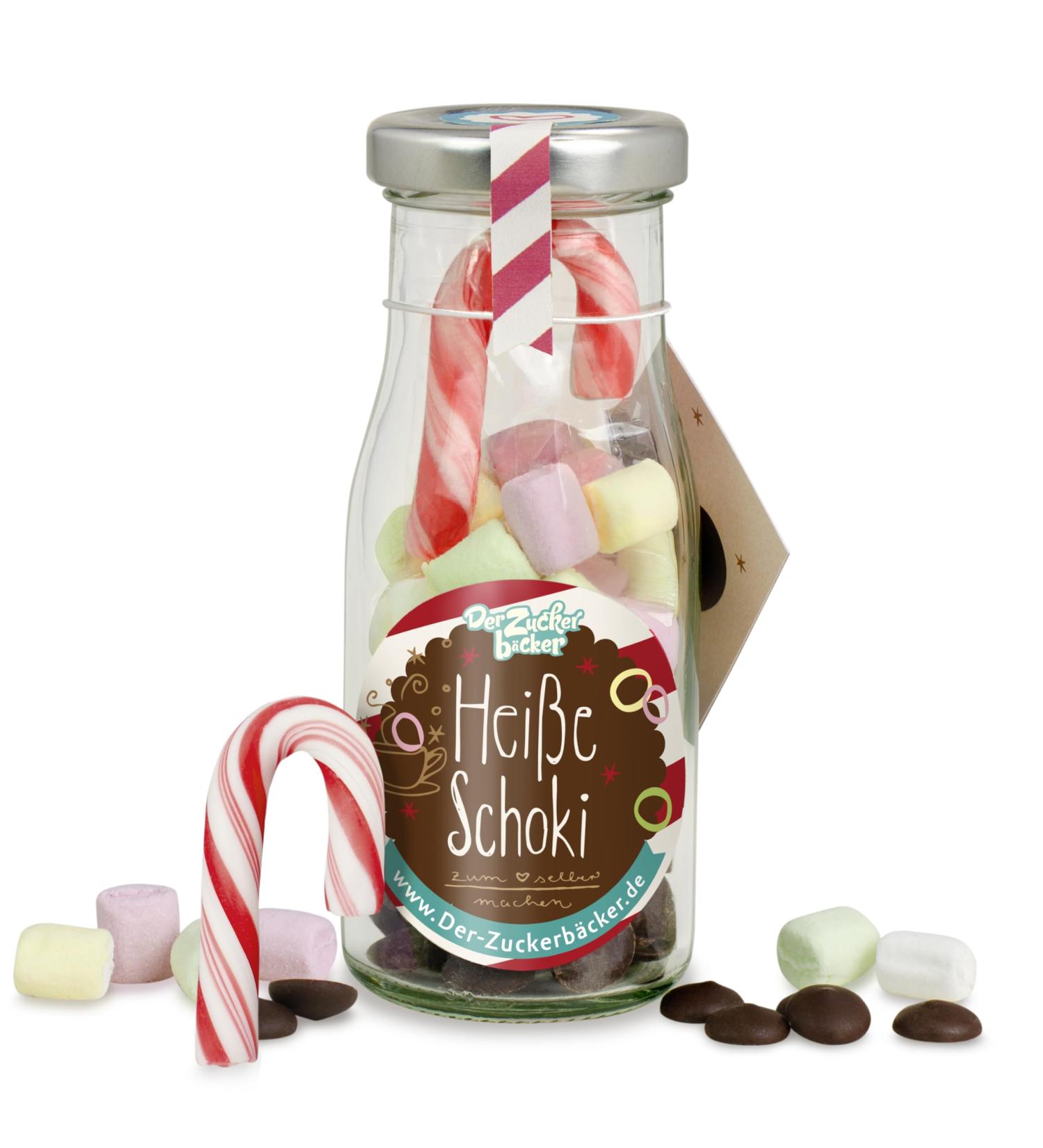 DIY Hot Chocolate Kit - Sweet Drinking Chocolate with Marshmallows & Candy Rod | 45g Chocolate Drops - Buy Online on GoSupps.com