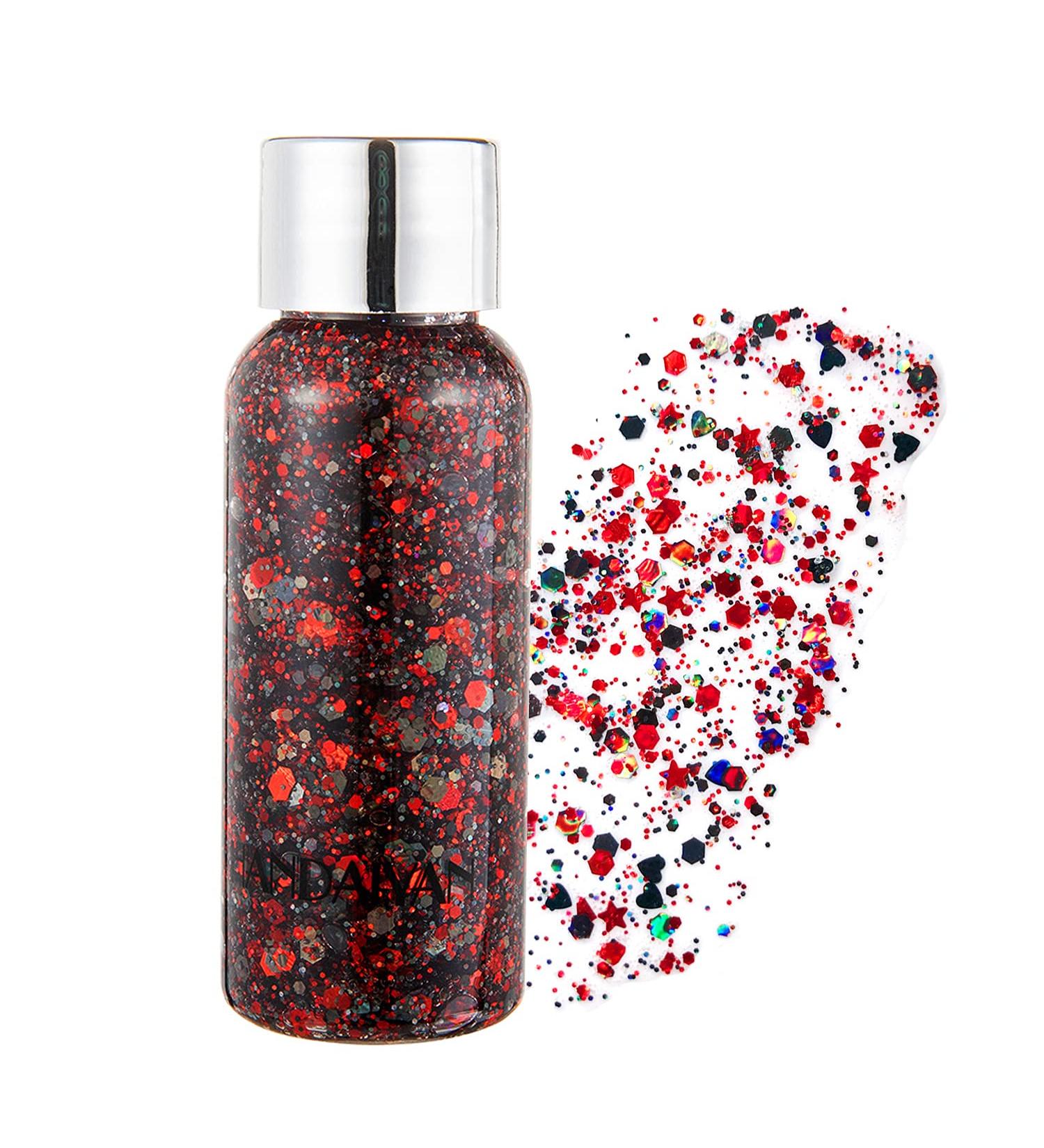 GL-TURELIFES Mermaid Chunky Glitter Gel - Festival Makeup Long-Lasting Red Sparkle for Face Hair & Nails - 30g - Buy Online on GoSupps.com