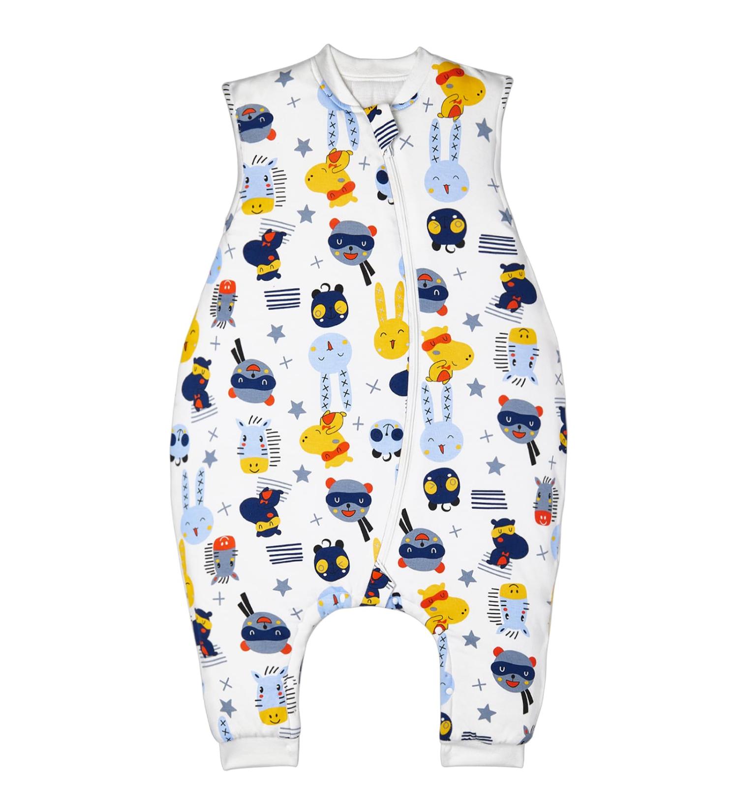 TOGOU2S Baby Sleeping Bag with Legs 2.5 TOG 100% Cotton Wearable Blanket 90cm Blue - Autumn Winter Sleeping Bag for Baby Boys and Girls 100-110cm - Buy Online on GoSupps.com