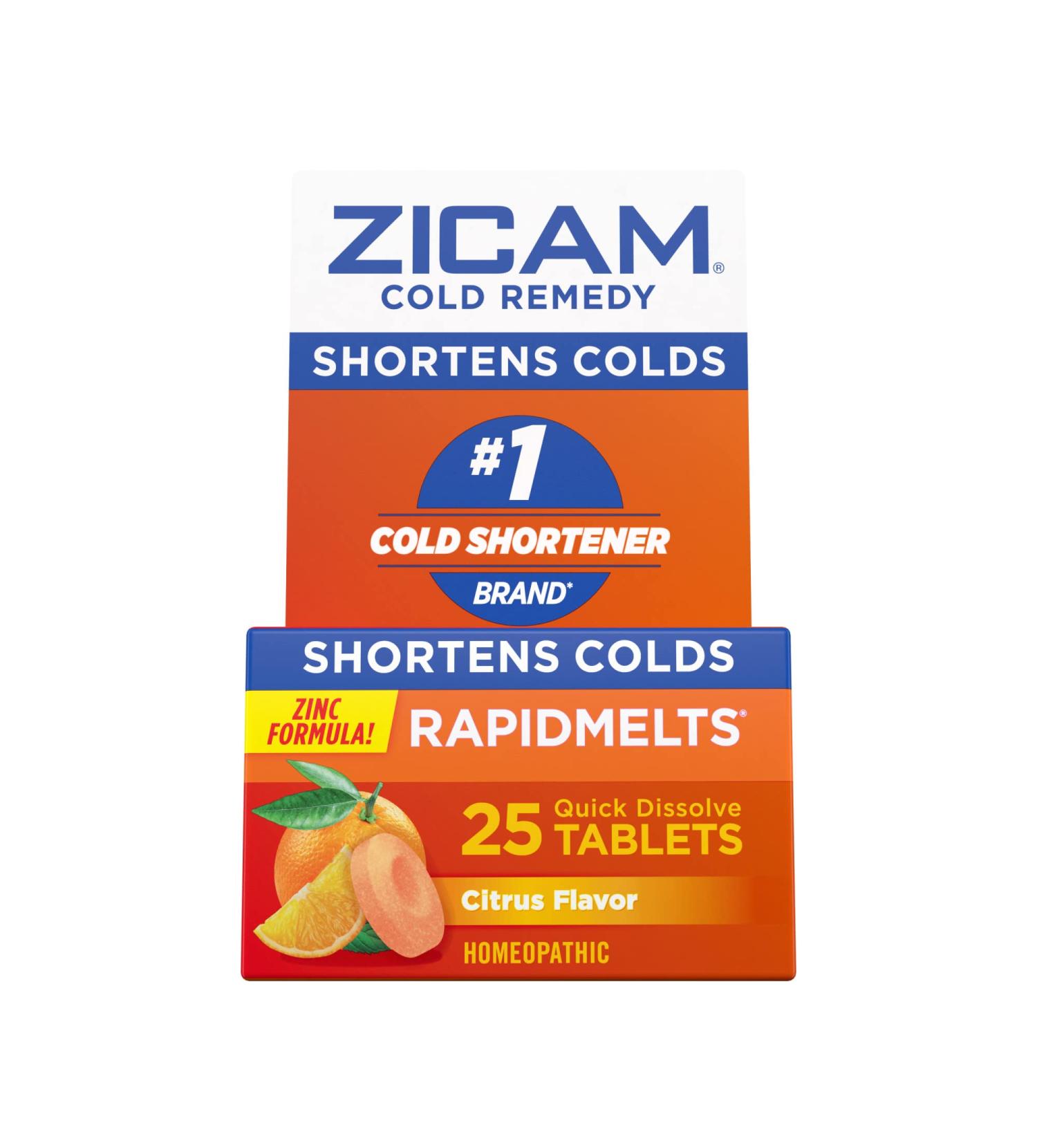Zicam Cold Remedy Zinc Rapidmelts Citrus Flavor 25 Count - Fast-Acting Relief | Pack of 1 - Buy Online on GoSupps.com