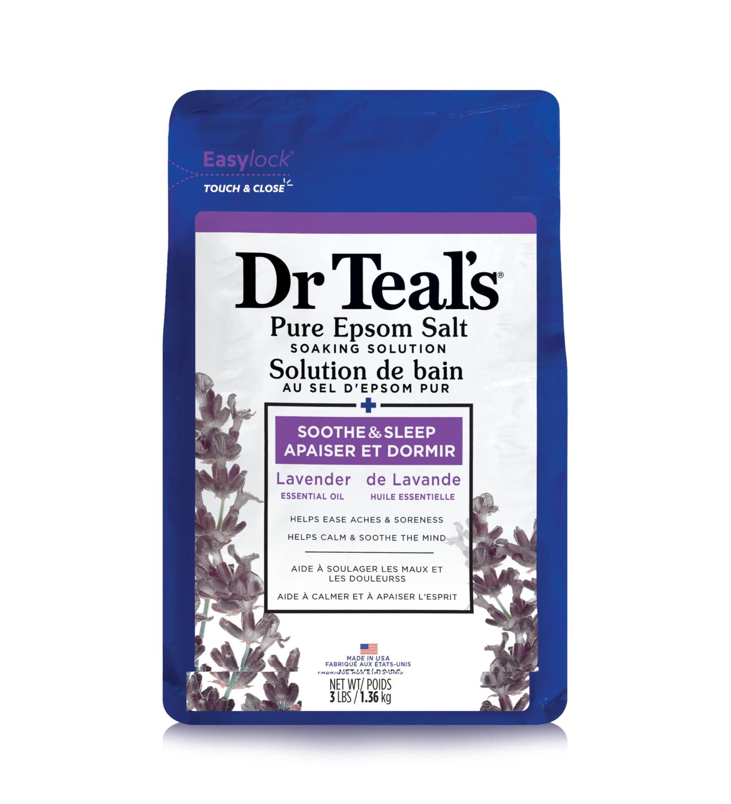 Dr Teal s Salt Soak with Pure Epsom Salt Soothe & Sleep with Lavender 3 lbs (Packaging May Vary) - Buy Online on GoSupps.com