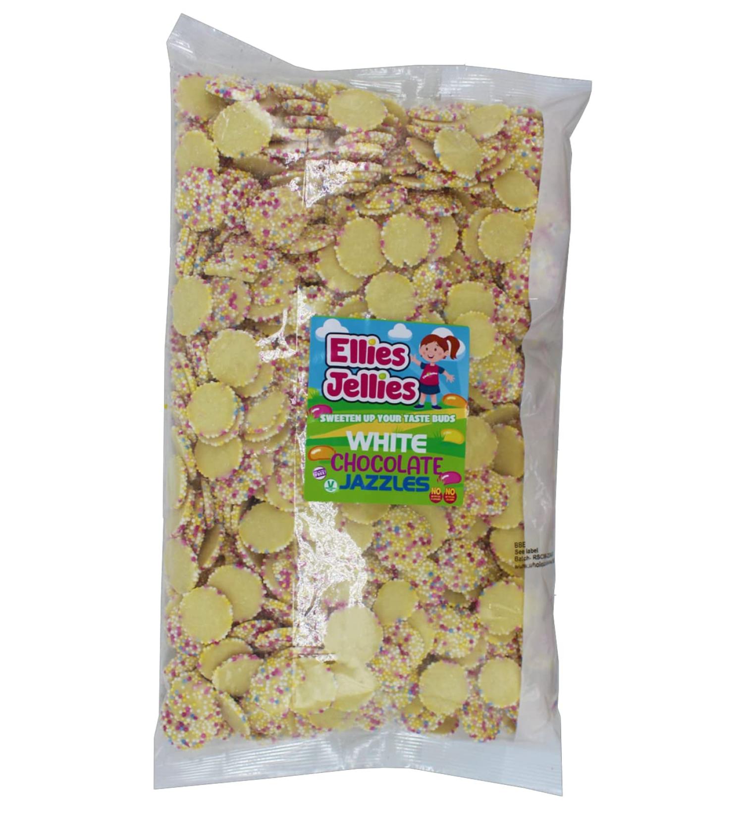 Ellies Jellies White Chocolate Jazzles 1Kg Bag