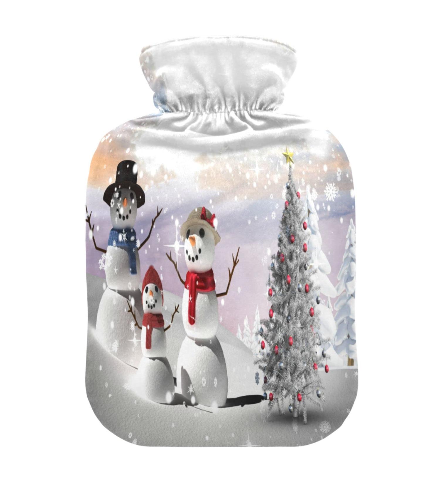Buy Christmas Tree Snowman Heat Bottle - 2L Pain Relief & Bed Warmer for Women | Hot Water Bag with Cover | International Shipping - Buy Online on GoSupps.com