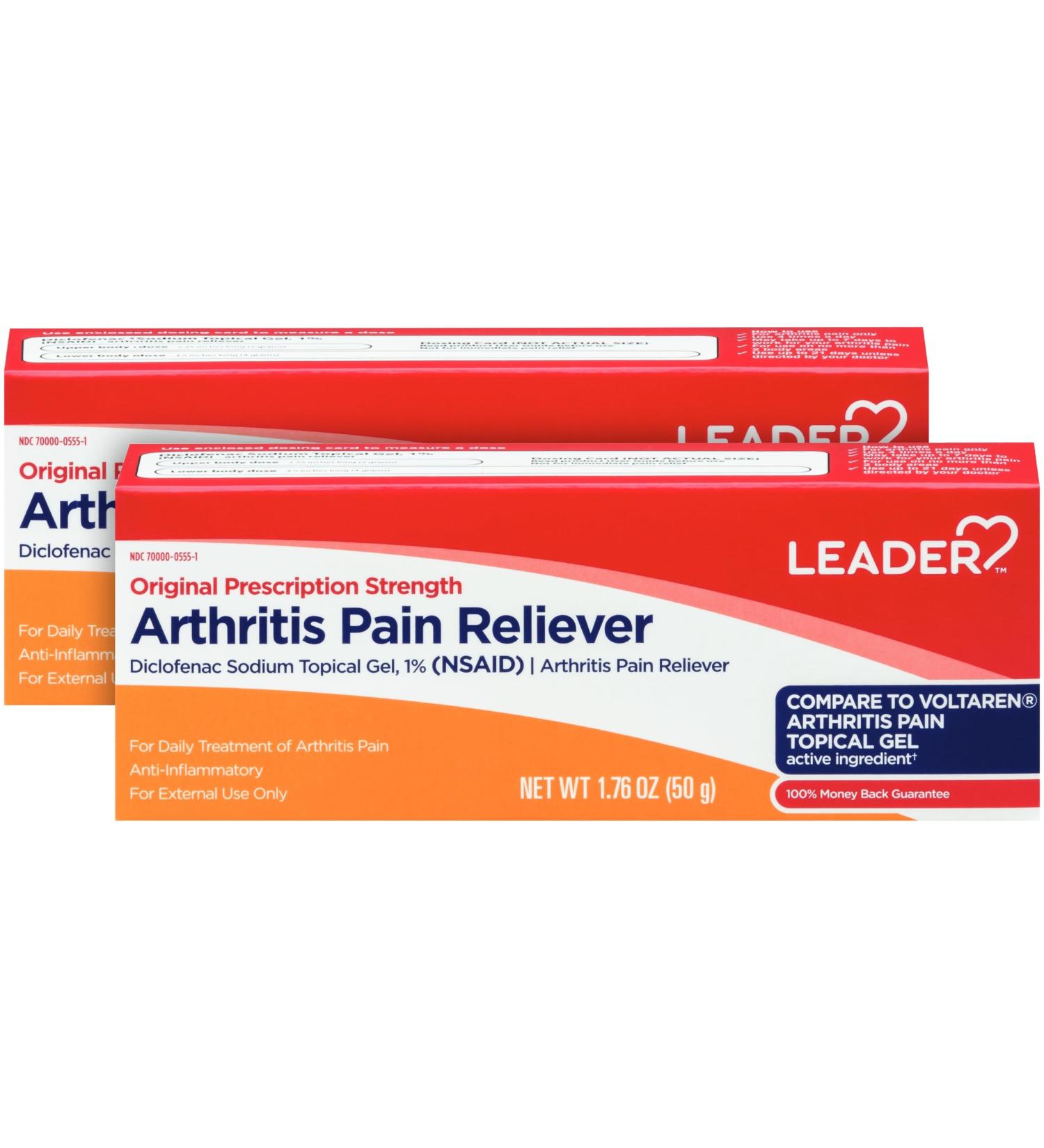 Leader Diclofenac Sodium Topical Pain Relief Gel Tube Powerful Anti-Inflammatory Gel (Compare to Voltaren) 1.76 Ounce Pack of 2 - Buy Online on GoSupps.com