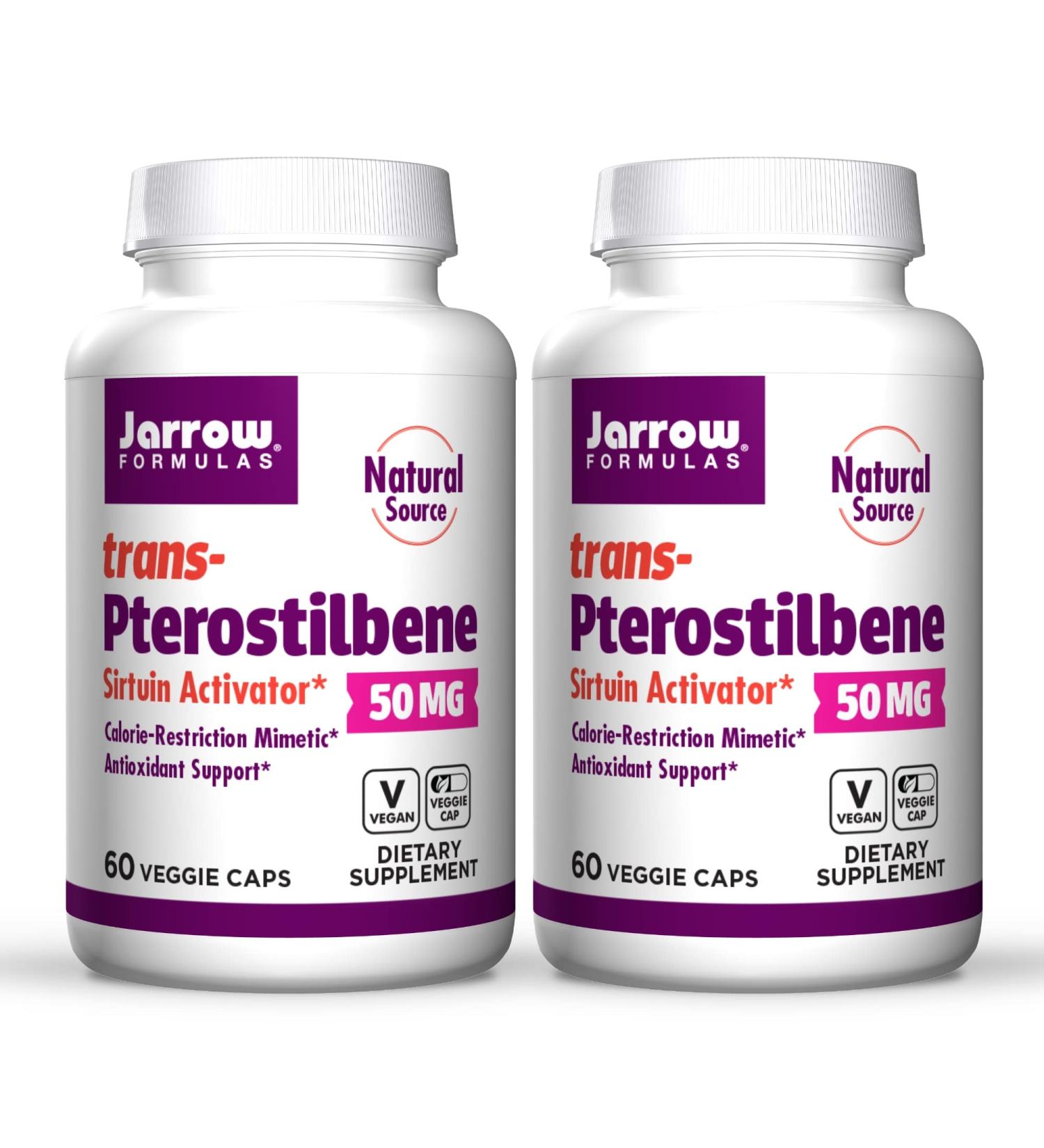 Jarrow Formulas trans-Pterostilbene 50 Milligrams Per Serving 60 Vegetarian Capsules. Pack of 2 bottles - Buy Online on GoSupps.com
