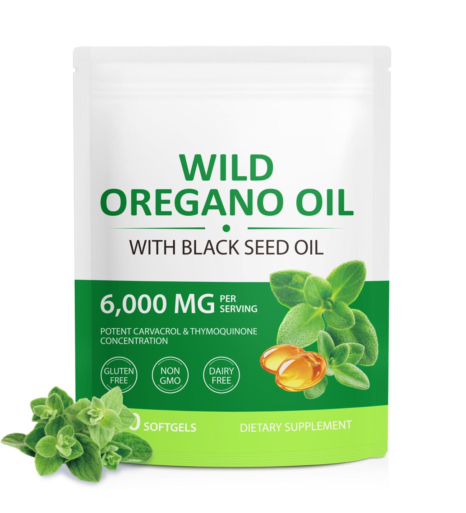 Oil of Oregano with Black Seed Oil - 120 Softgels - 2 in 1 Oregano Supplement Non-GMO Plant Based - Buy Online on GoSupps.com