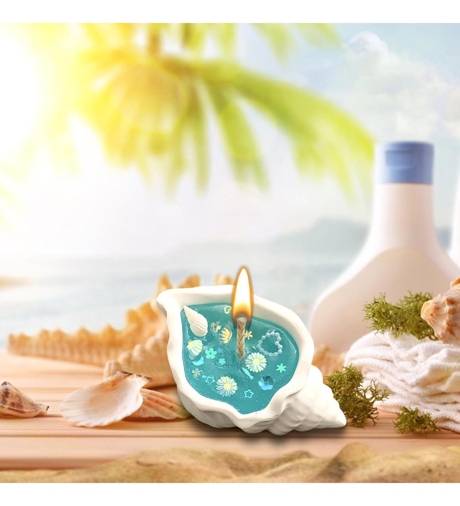 Ocean Theme Conch Shell Candle | Handmade Natural Scented Soy Wax Gel | Perfect for Meditation & Stress Relief - Buy Online on GoSupps.com