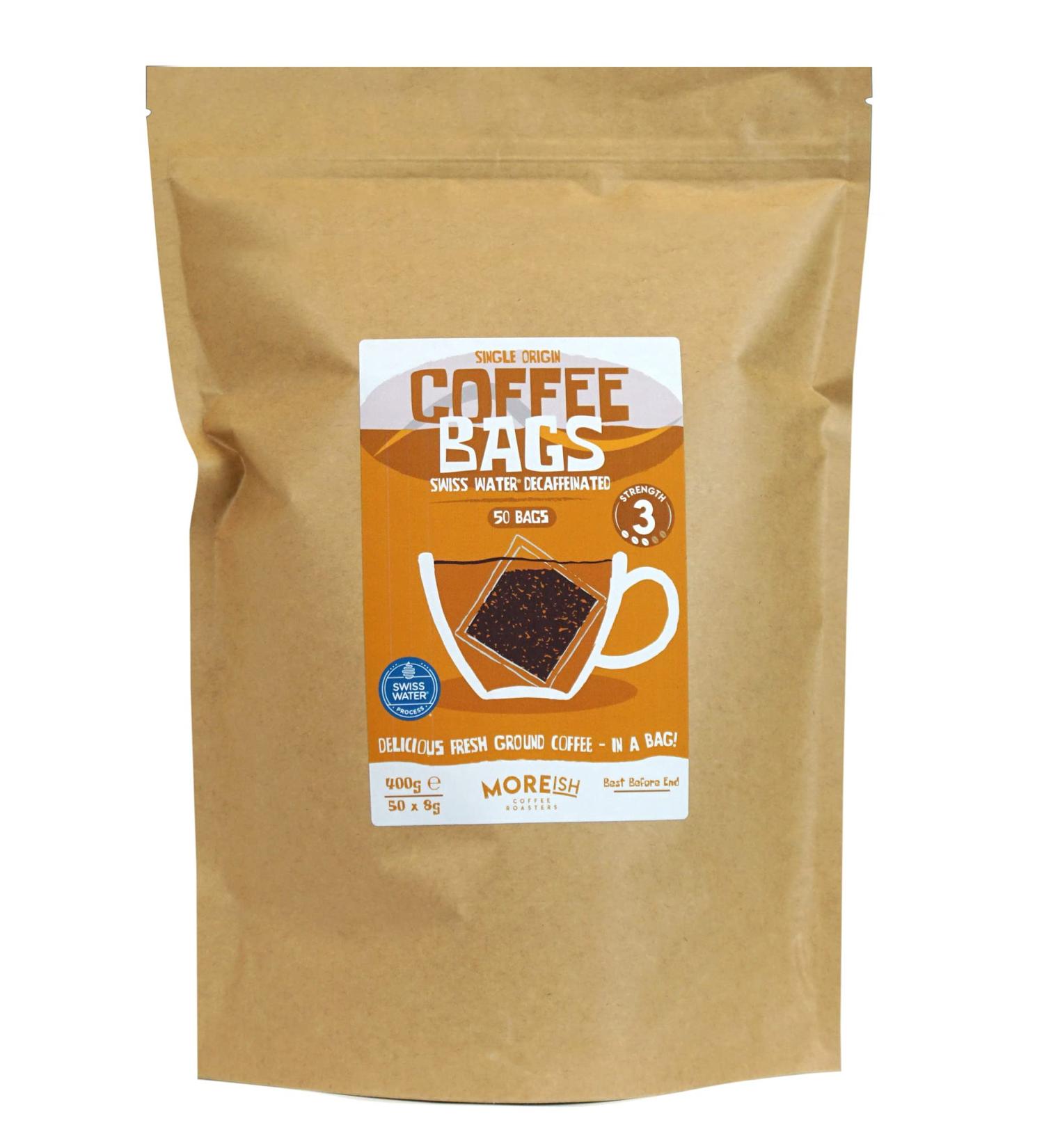 Moreish Swiss Water Decaf Coffee Bags - 50 Pack - Buy Online on GoSupps.com