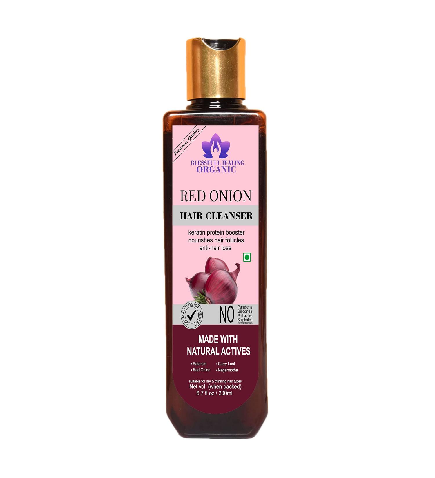 Blessfull Healing Organic Red-Onion Hair Cleanser | Shampoo 200 ML (Packing May Vary) - Buy Online on GoSupps.com