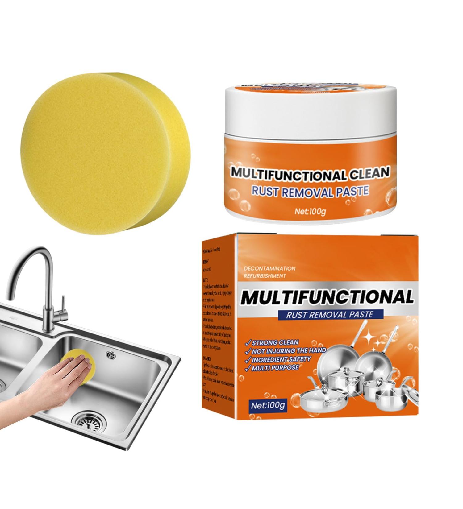 Rust Remover For Metal | Rust Remover For Stainless Steel And Metal Cleaner Household Kitchen Simple Safe And Effective Cookware Rust Removal Cleaner For Sinks Pots Faucets - Buy Online on GoSupps.com