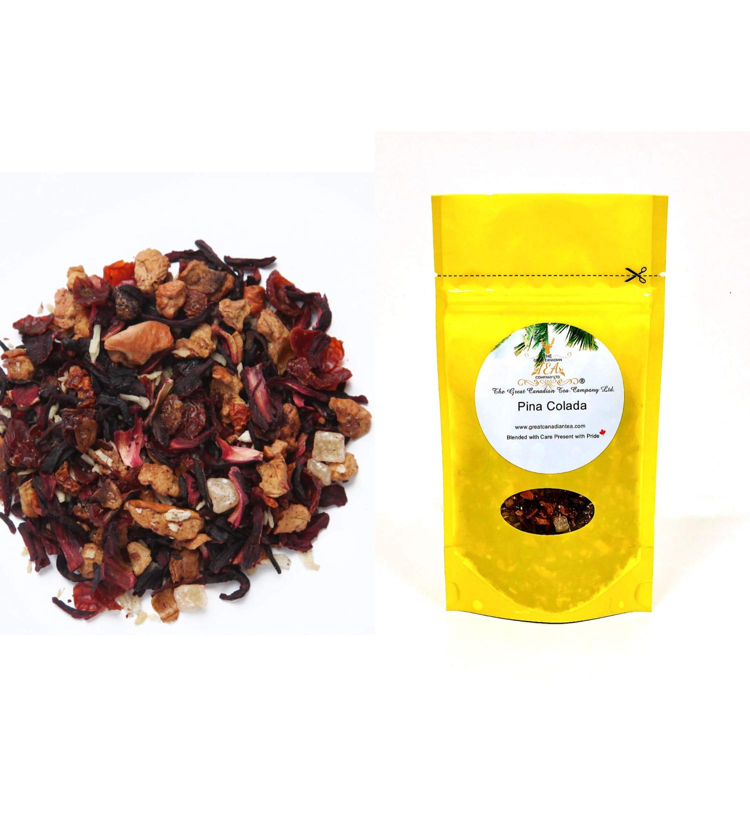 Herbal Fruit Tea - Ice Tea - Loose Leaf Tea - Pina Colada 100 gram - Delicious either Hot or Iced - Buy Online on GoSupps.com