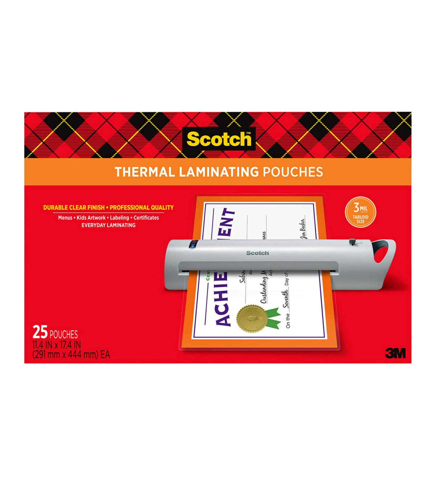 Scotch Thermal Laminating Pouches  25 Pack Laminating Sheets  3 Mil  11 x 17 Inches  Education Supplies & Craft Supplies  For Use With Thermal Laminators  Legal Size Sheets (TP3856-25) - Buy Online on GoSupps.com