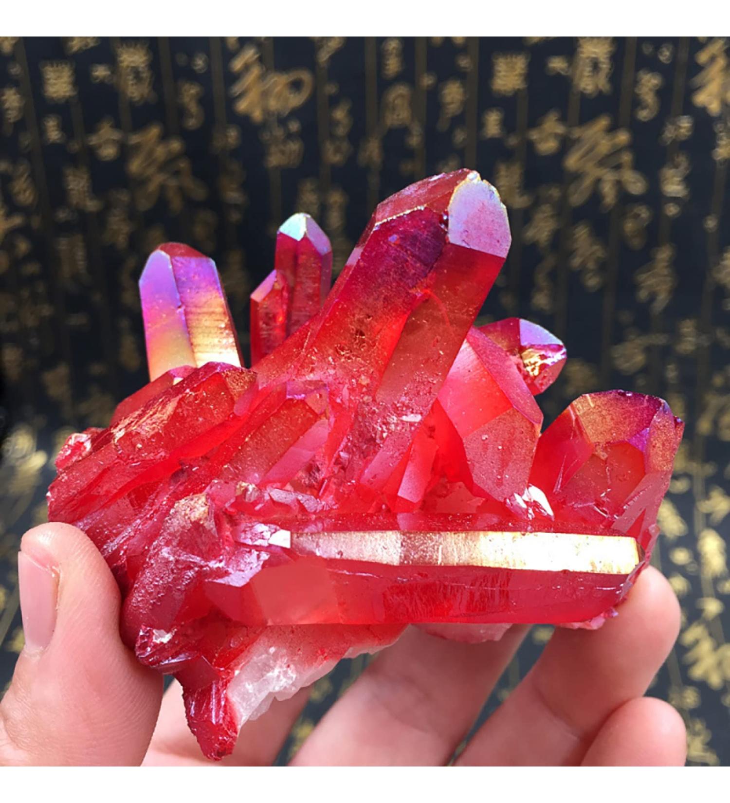 Red Titanium Coated Natural Rock Crystal Cluster Quartz Geode Stone Gemstone Home Decoration Specimen 50g Rocks (Size : 50g) - Buy Online on GoSupps.com