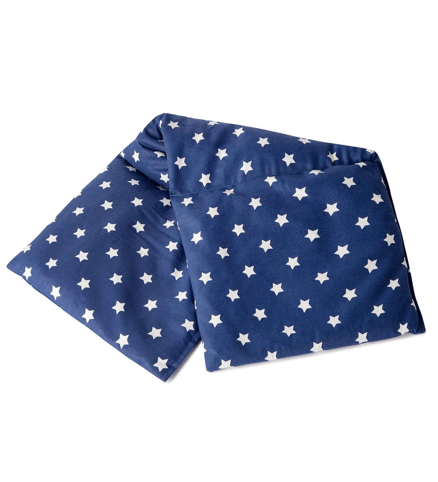 Rapeseed Pillow 20x50cm - Large 3-Chamber Heat Pad & Grain Pillow in Stars Blue - Perfect for Relaxation - Buy Online on GoSupps.com