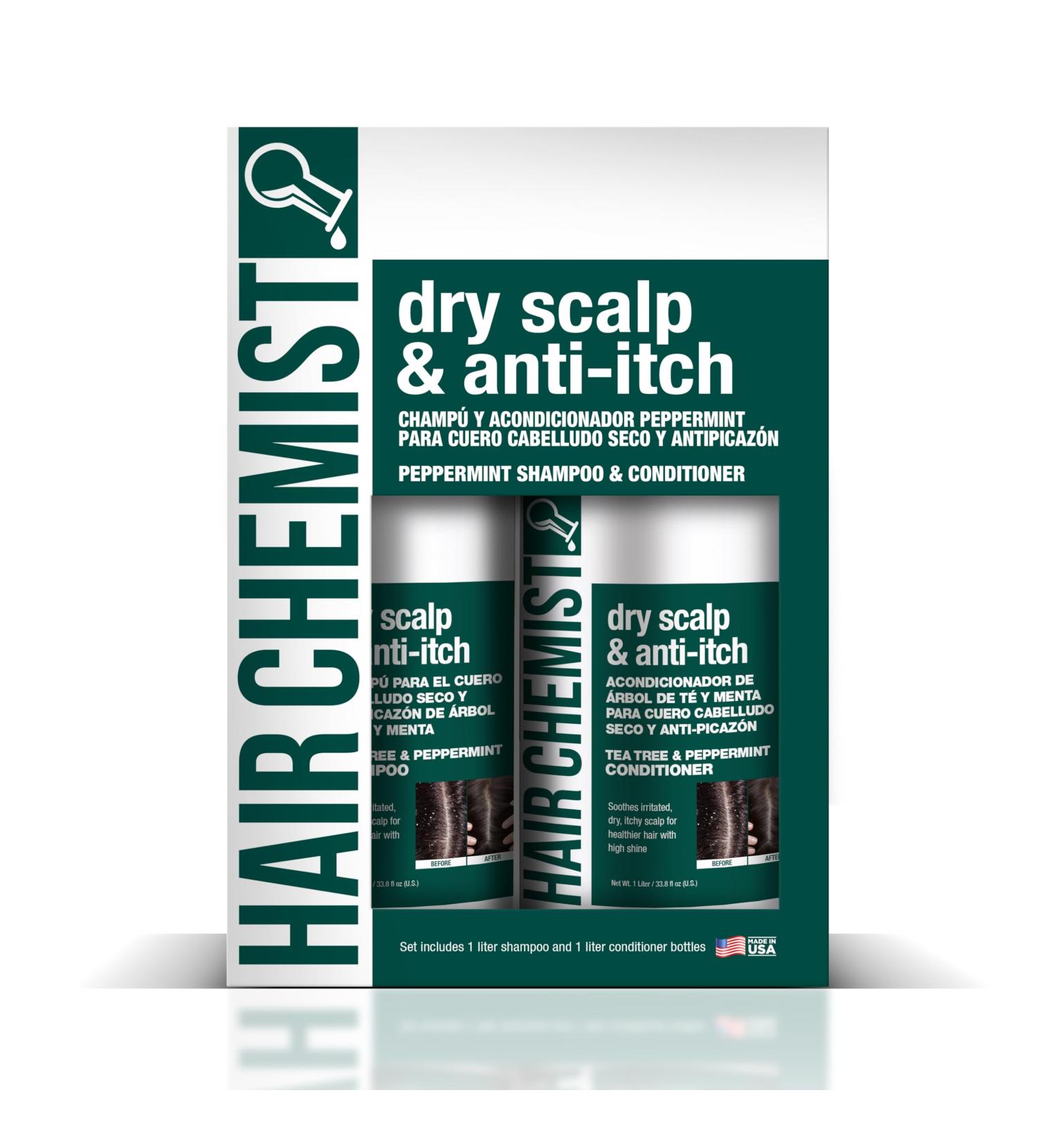 Hair Chemist Nourishing Dry Scalp & Anti-Itch Peppermint Shampoo & Conditioner Set 33.8 oz - Hydrating Gift Box for Irritated Scalp Relief | International Shipping Available - Buy Online on GoSupps.com