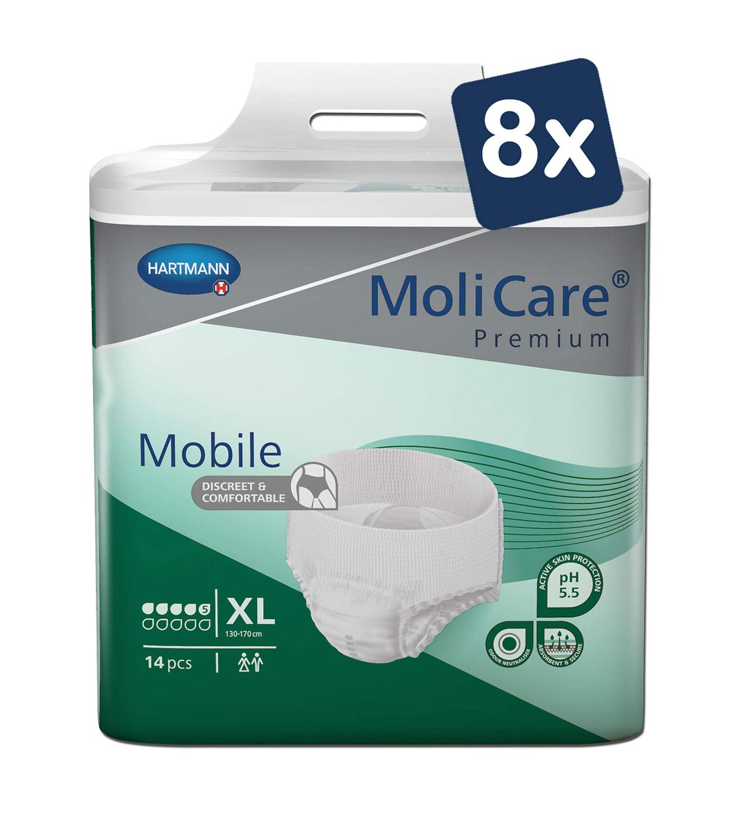 Molicare Premium Mobile Disposable Pants - Incontinence Relief for Men & Women | XL Size (130-170 cm Hip) - 112 Pieces - Discreet & Comfortable - Buy Online on GoSupps.com