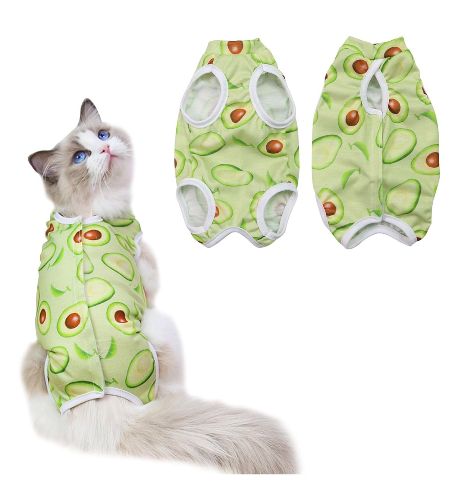 Cat Recovery Suit Cat Professional Recovery Suit Cat Suit Post Surgery Medical Care Cone Collar Alternatives Anti Licking Wound Cat Vest Bodysuit for Male Female Cats Kitten (Green M) M Green - Buy Online on GoSupps.com