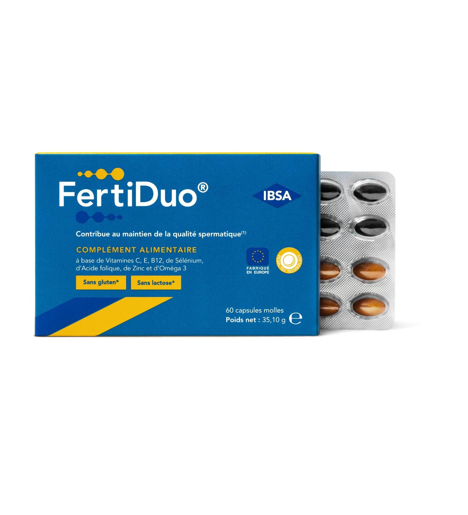 FertiDuo - Food Supplement Contributes to the Maintenance of atic Quality - Vitamins C E B12 Selenium Folic Acid Zinc Omega 3 - Men's Fertility - 60 Capsules (30 Day + 30 Night) - Buy Online on GoSupps.com