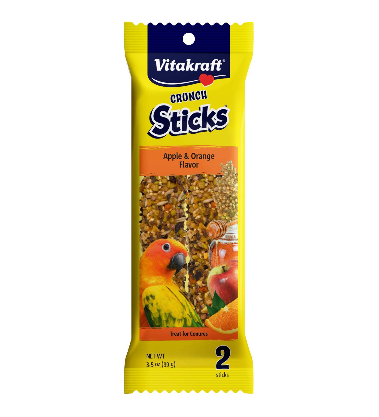 Vitakraft Crunch Sticks Apricot & Cherry Flavor Bird Treat for Conures - Apple & Orange - Buy Online on GoSupps.com