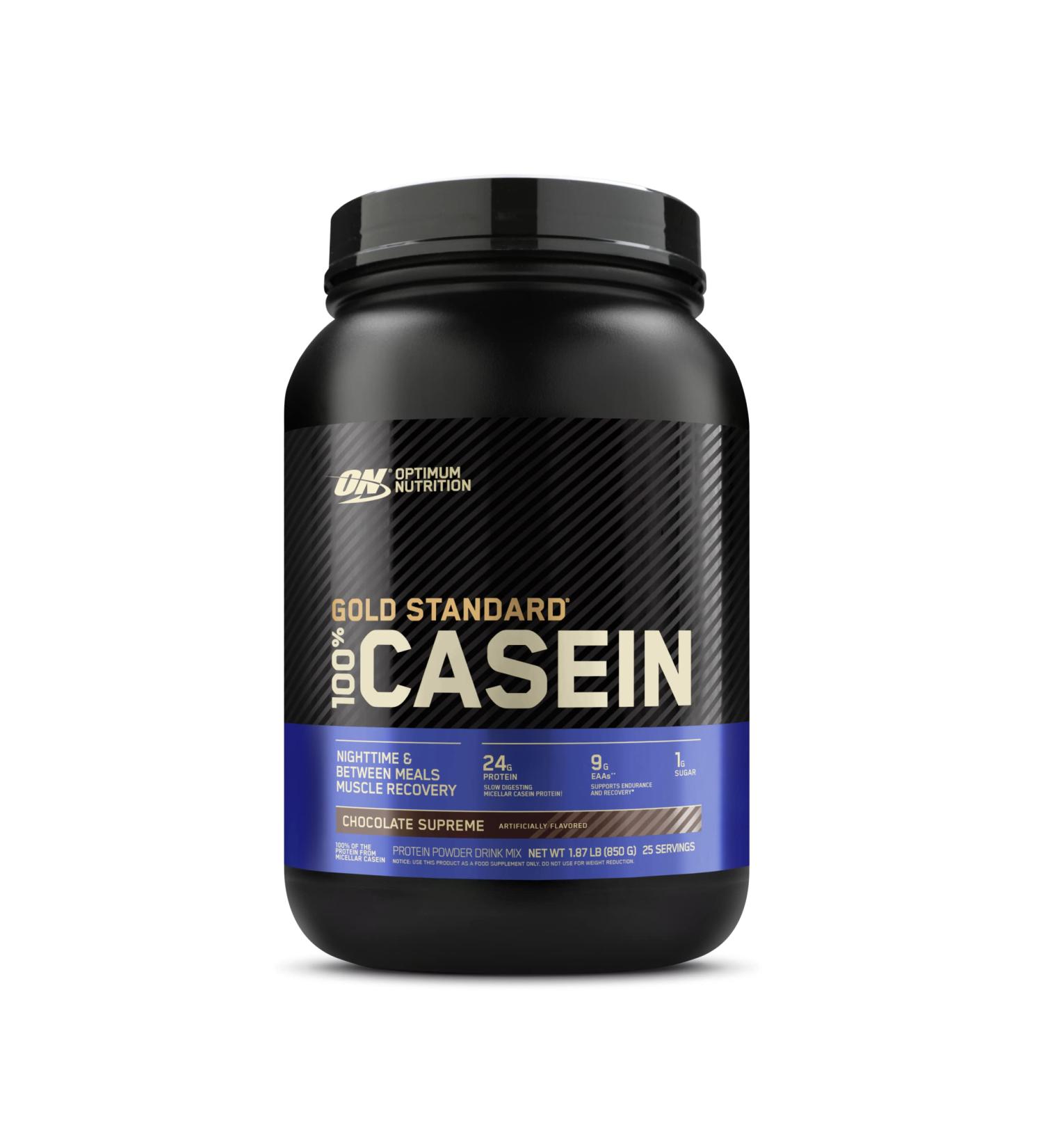 Optimum Nutrition Gold Standard Micellar Casein Protein Powder - Chocolate Supreme 1.87lb - Slow Digesting Formula for Overnight Muscle Recovery and Satiety - Buy Online on GoSupps.com