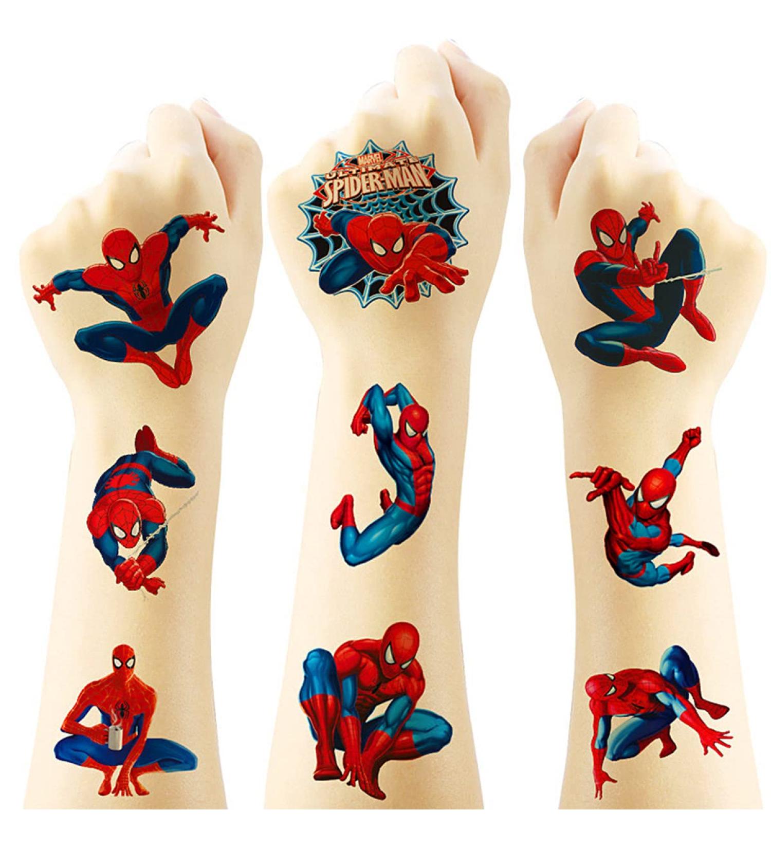 60PC Spiderman Temporary Tattoos for Kids - Cartoon Tattoos for Girls & Boys, Party Favors & Decorations - Buy Online on GoSupps.com