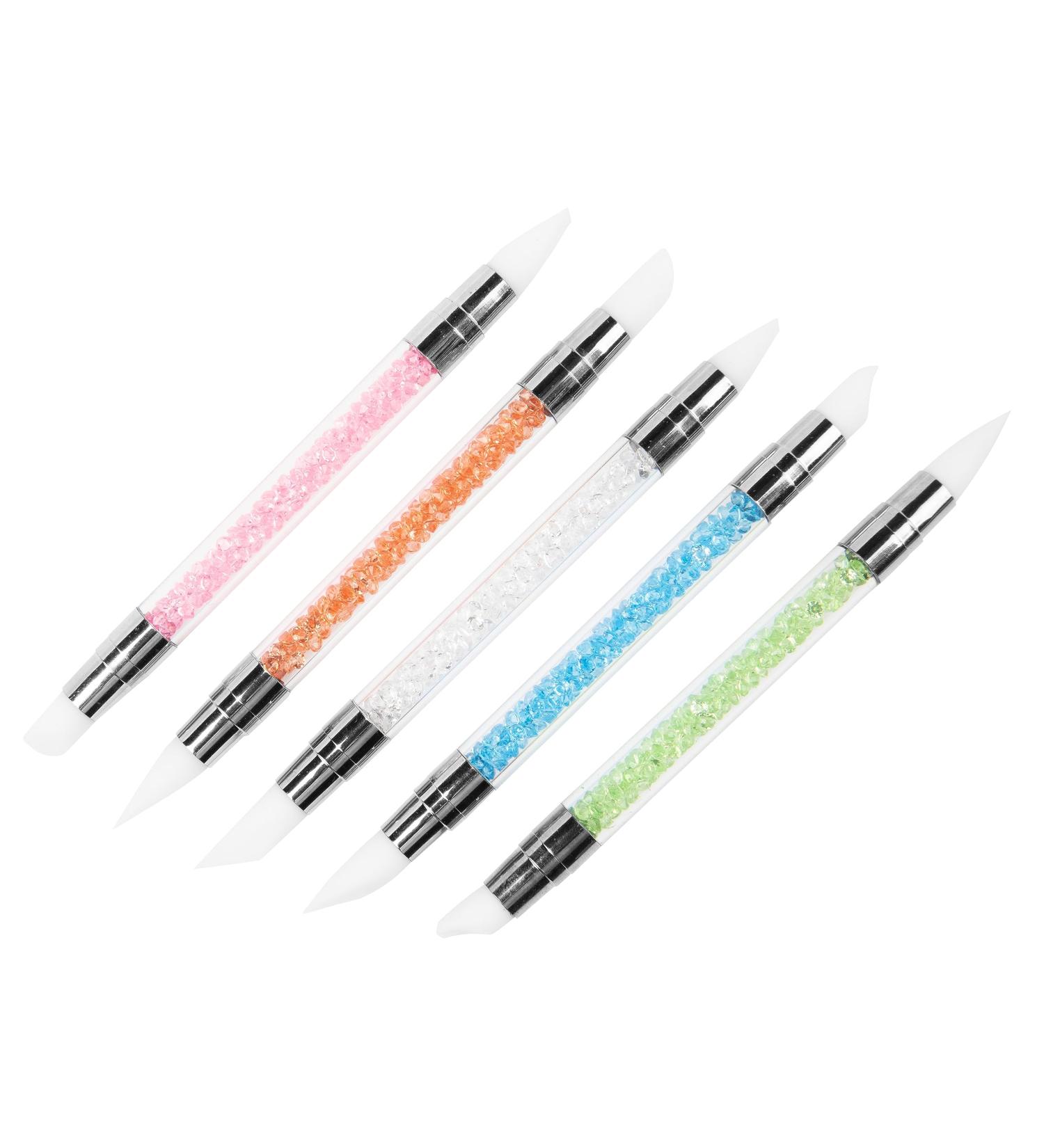 Emmi Nail Silicone Brush Set 5 Pcs for Gel Nails 3D & UV Art | Disinfected & Perfect for Color Gels - Buy Online on GoSupps.com